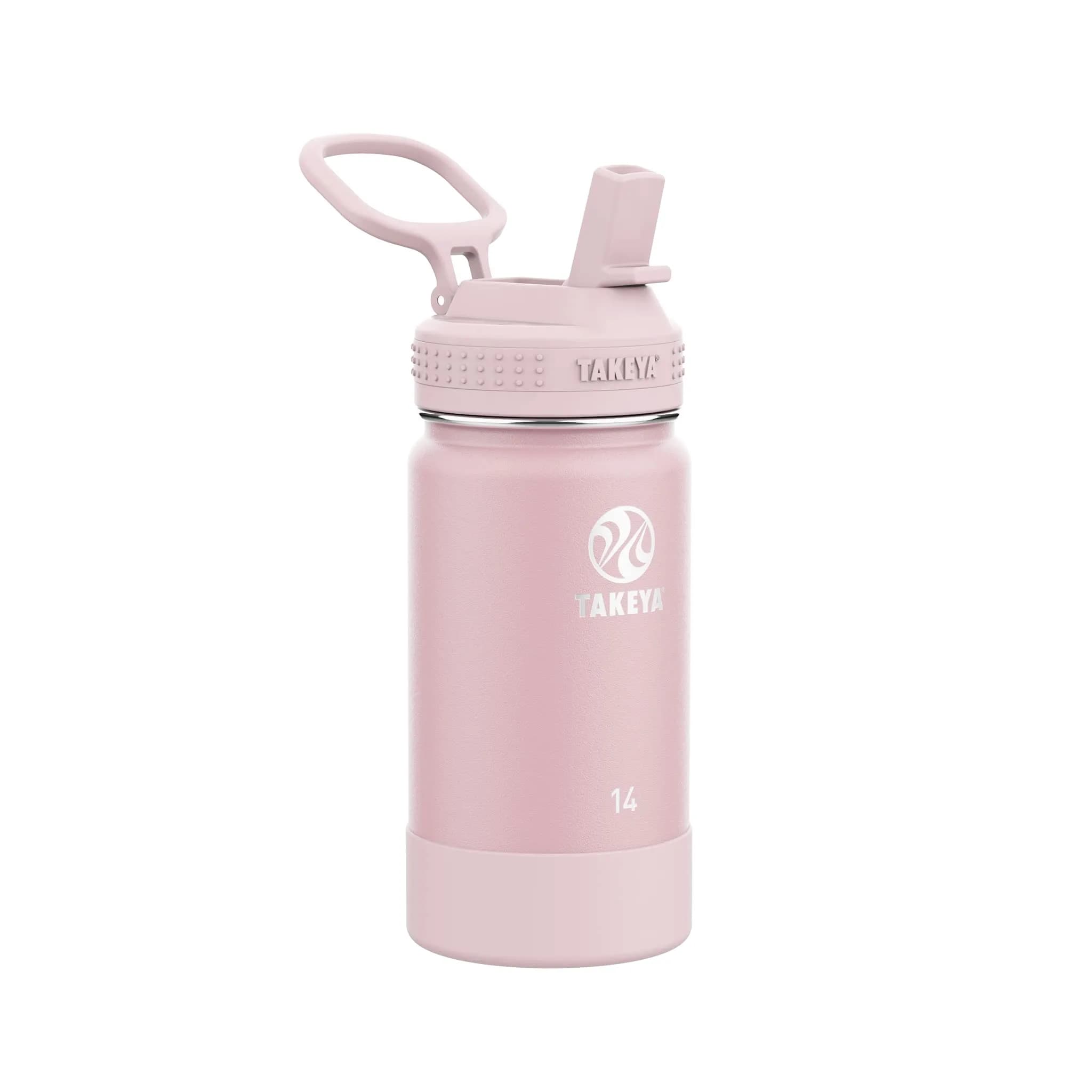 Takeya Kids Water Bottle 14 oz Stainless Steel Double Wall Insulation BPA-Free Leakproof Straw Handle Reusable