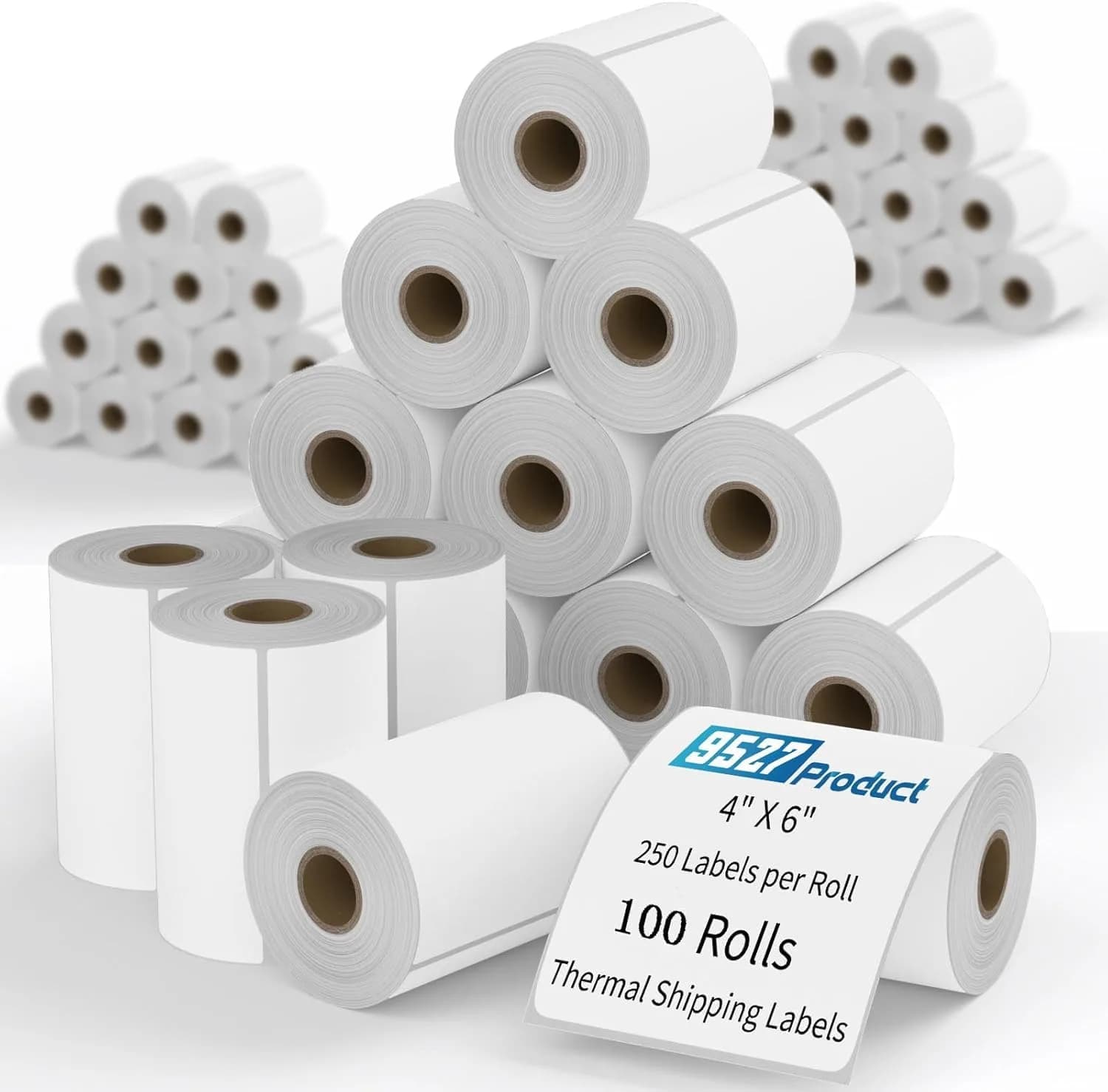9527 Product 4x6" Direct Thermal Shipping Labels, 25000 Labels (100 Rolls) | Compatible with Zebra Printers - main product image