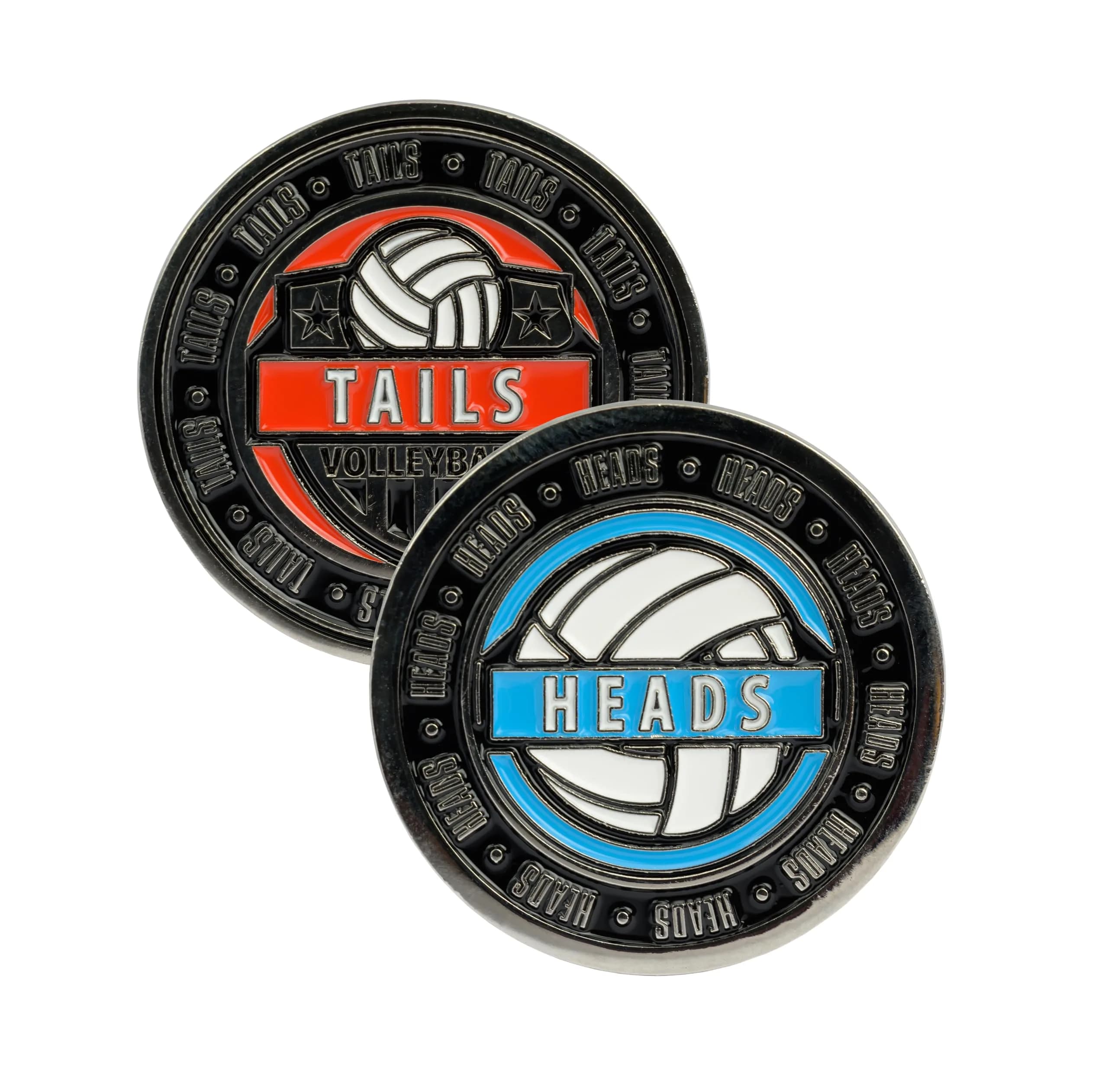 Tandem Sport Volleyball Flip Coin - Heads and Tails Sport Coin for Coin Toss - Includes 1 Coin | Zinc Alloy, 1.5" Diameter - main product image