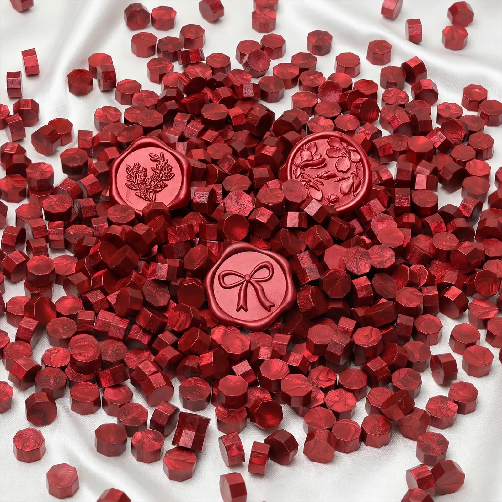 UNIQOOO Metallic Burgundy Wine Red Sealing Wax Beads (540 Pcs, 10mm) | Vibrant Color for Invitations & Crafts - main product image