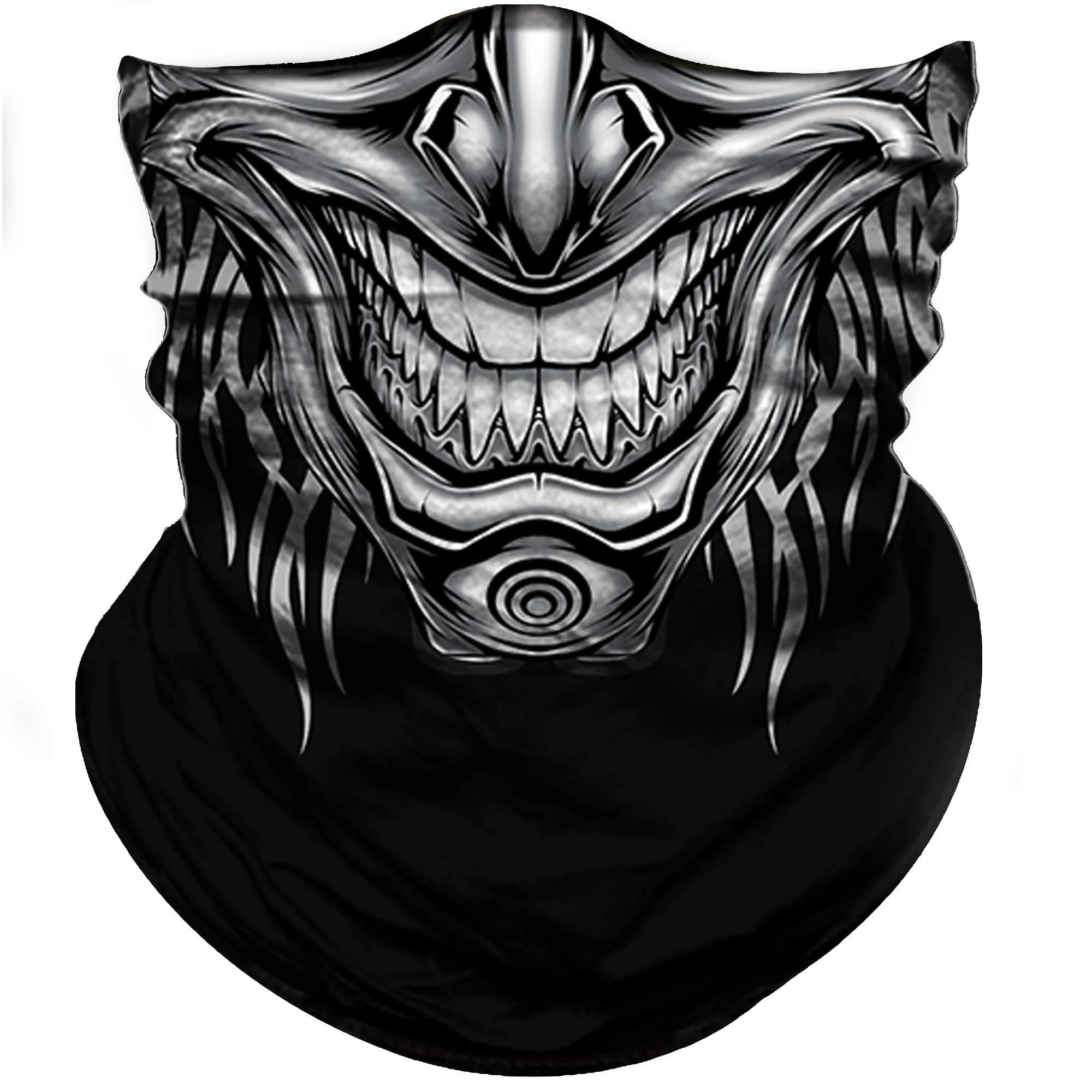 Obacle Skull Face Mask Half for Dust Wind UV Sun Protection Seamless 3D Tube Mask Bandana for Men Women (Skull Light Blue Rock Melt)