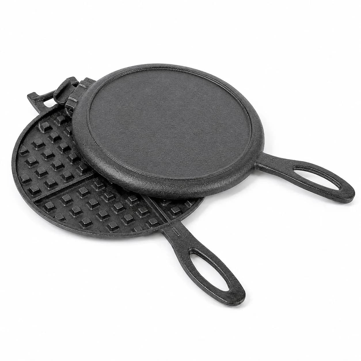 HAWOK Cast Iron Waffle Maker 6.7 Inch Round Pre-Seasoned for Stovetop & Camping - main product image