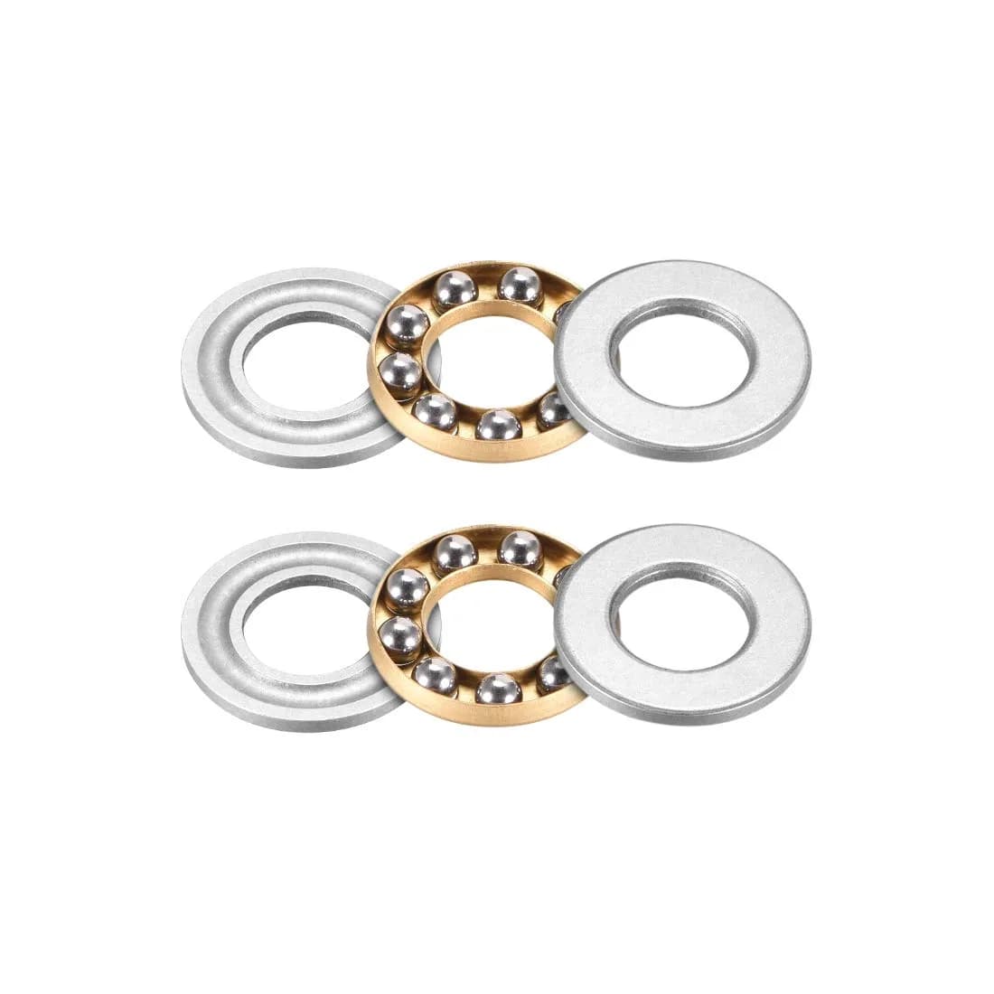 uxcell F8-16M Thrust Ball Bearings 8mm x 16mm x 5mm Chrome Steel Single Direction (2-Pack) - main product image