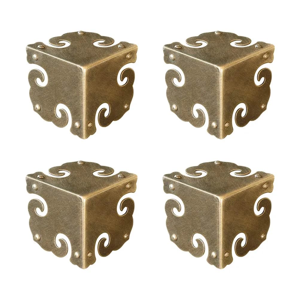 Tiazza Brass Corner Protectors 36x36mm | Antique Bronze, Full Encase, 4 Pieces - main product image