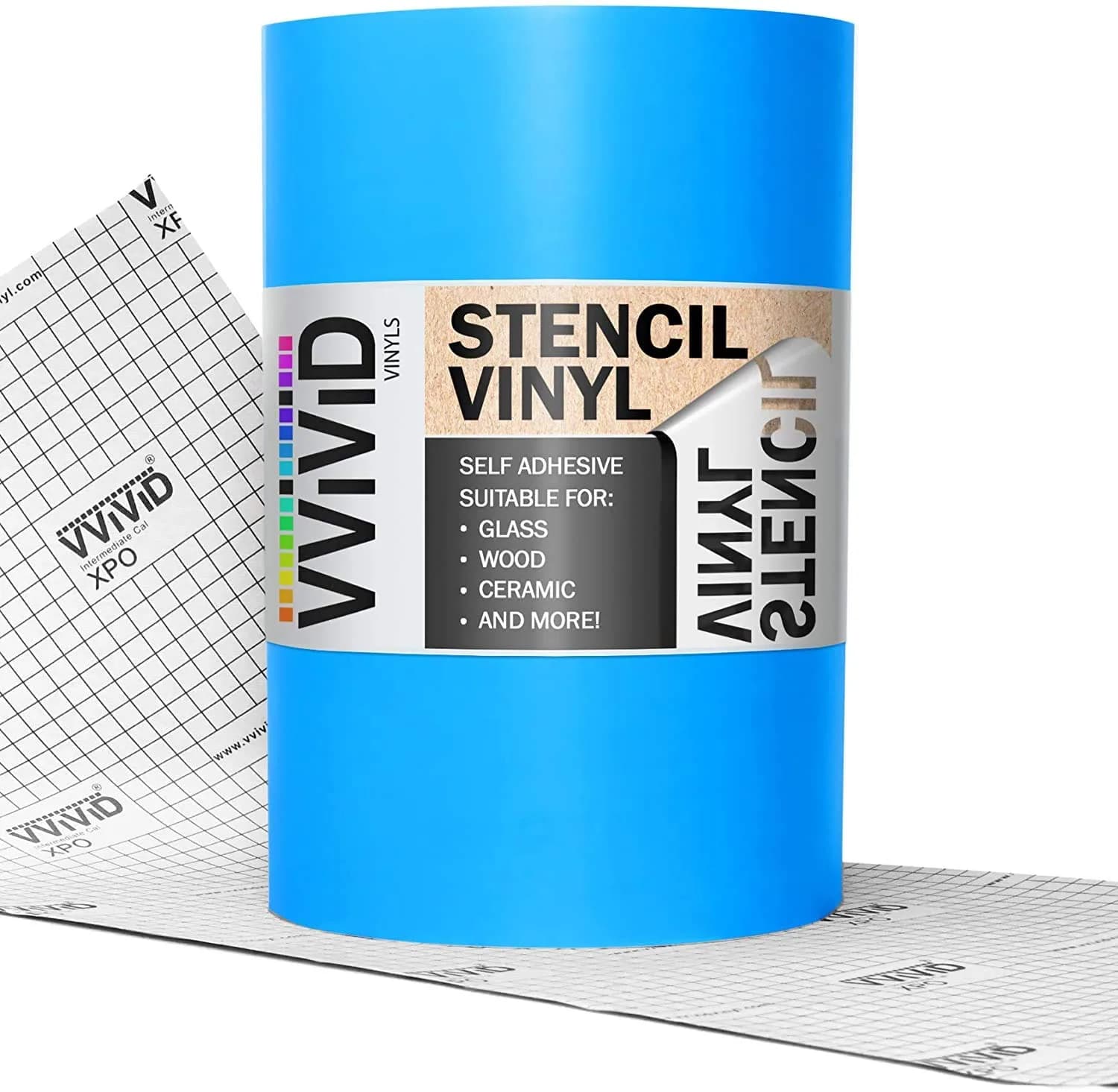 VViViD Blue Stencil Vinyl Masking Film 12" x 6ft | Low-Tack Adhesive for Precise Stenciling - main product image