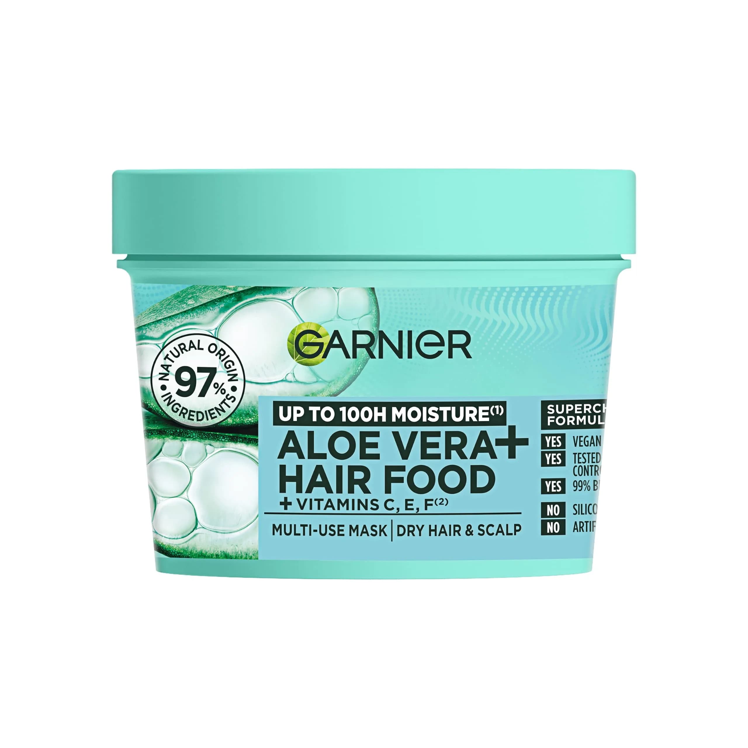 Garnier Aloe Vera+ Hair Food - 100h Moisture Mask 400ml | Deep Hydration for Dry Hair & Scalp - main product image