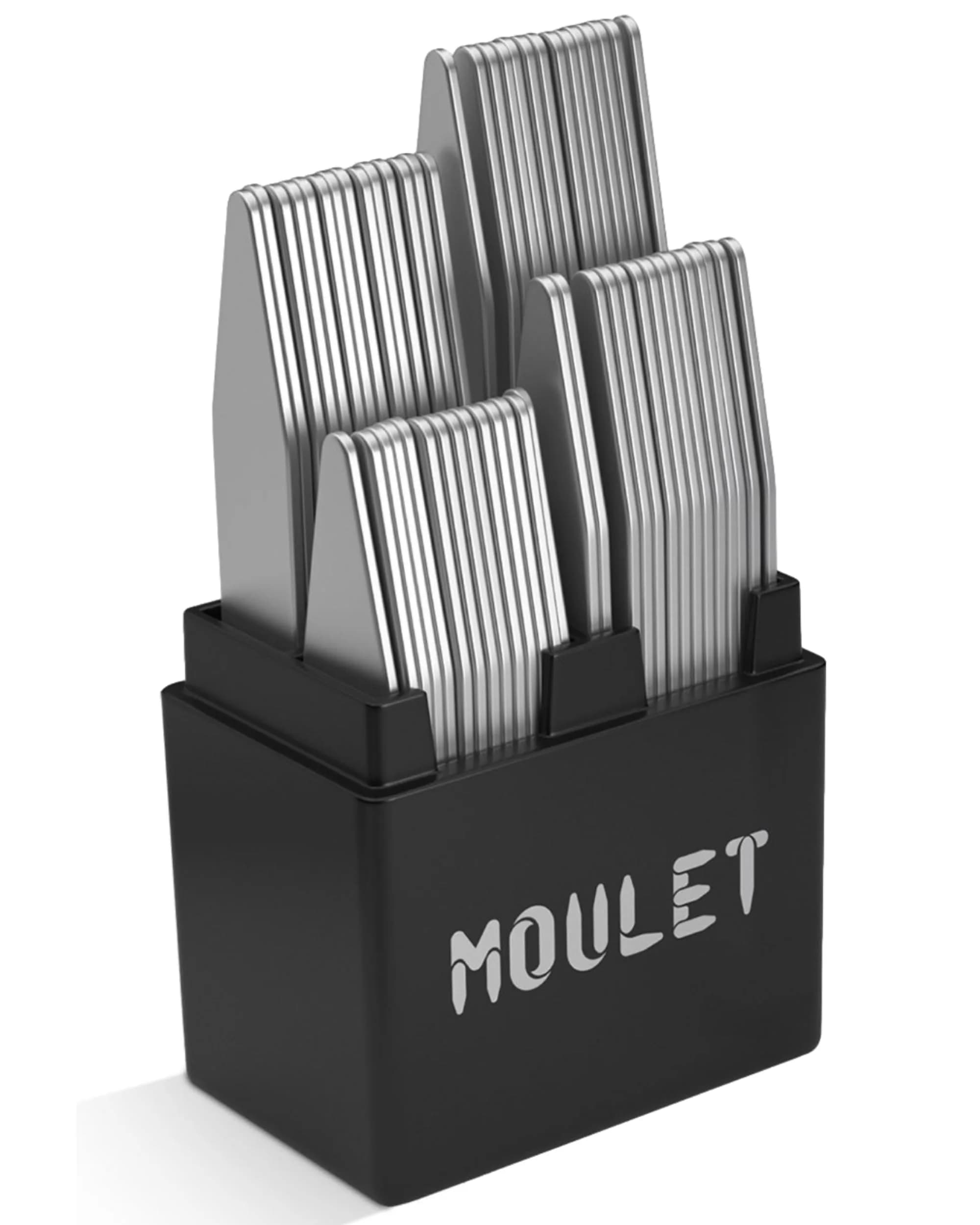 Moulet Metal Collar Stays for Men's Dress Shirts – 56 Premium Stainless Steel Inserts in 4 Sizes - main product image