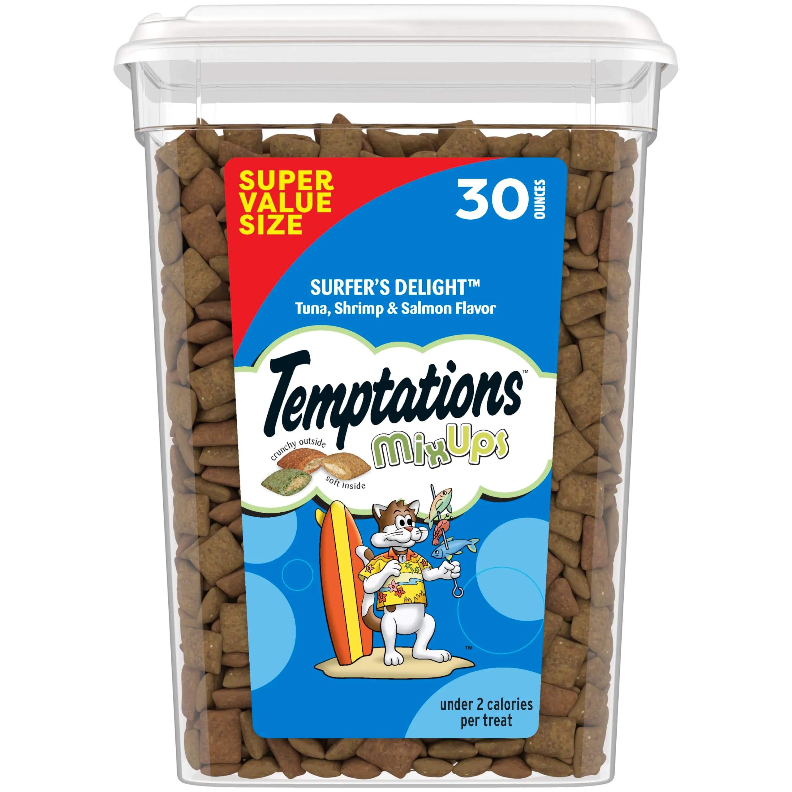 Temptations MixUps Crunchy Cat Treats, Surfer's Delight, 850g (30 oz) | Tuna, Shrimp & Salmon Flavors - main product image