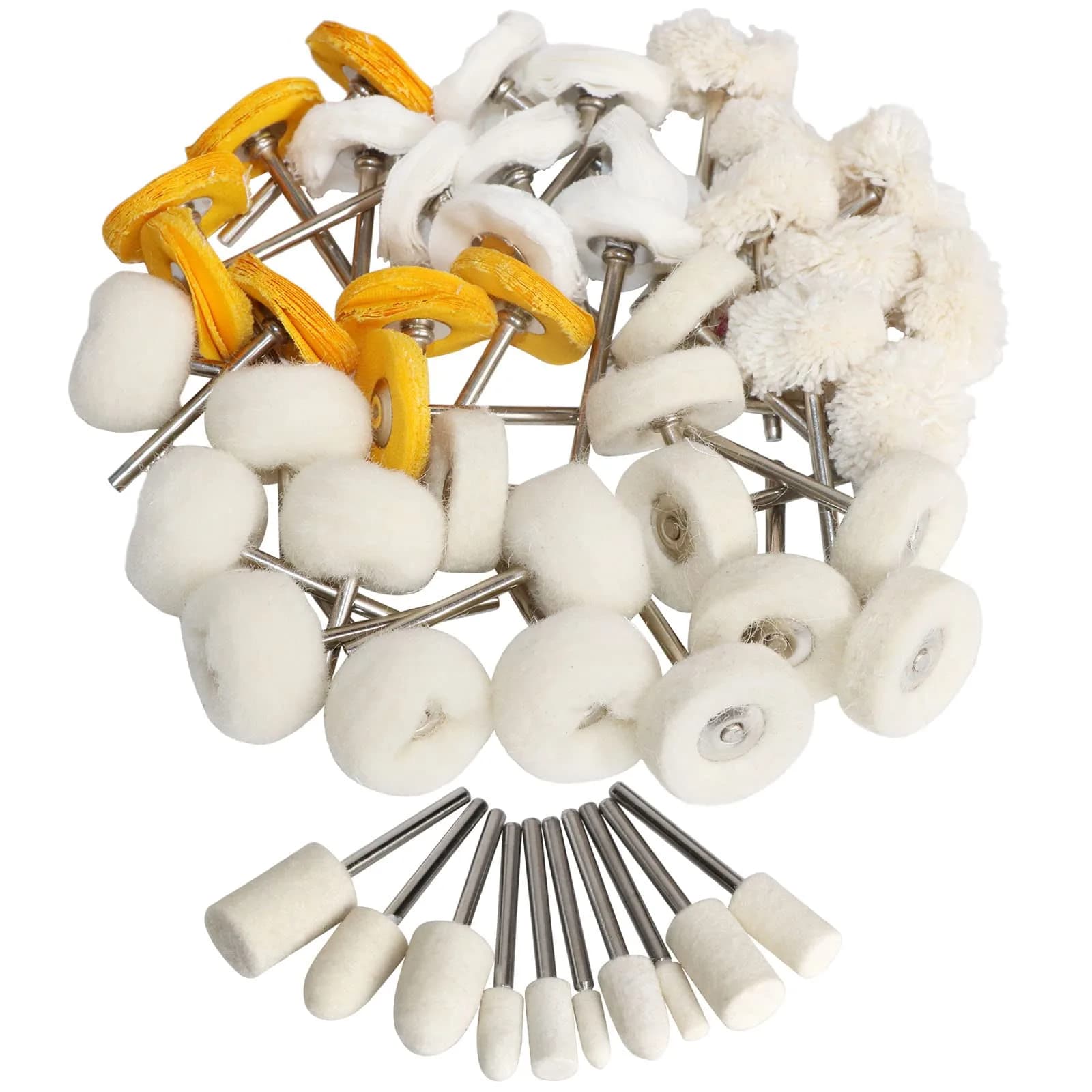 FPPO 1Inch Polishing Buffing Wheel Set with 3mm Shank | 50 Pieces for Rotary Tools - main product image