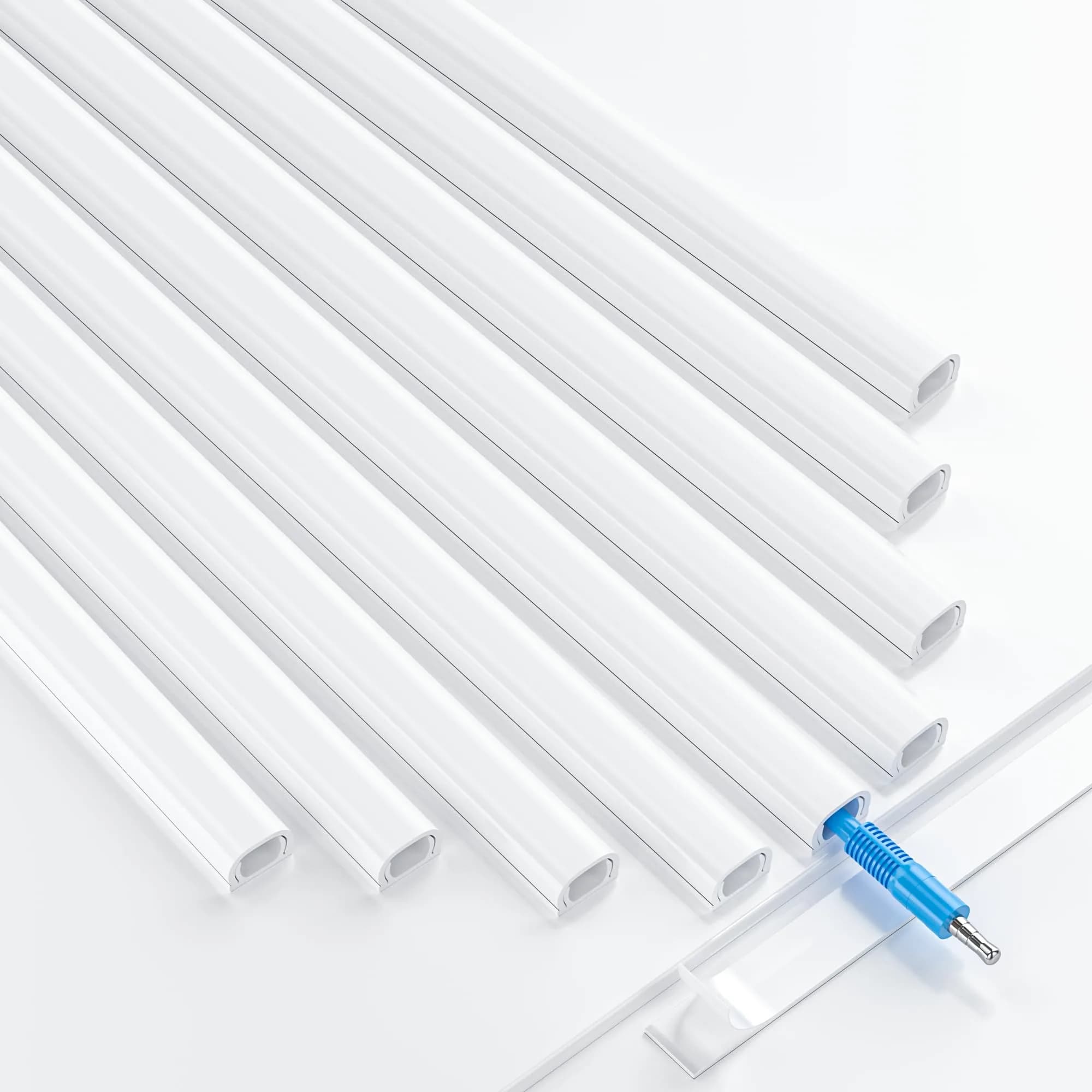Yecaye Mini Cord Hider for 1 Mini Wire 128in (325cm) | Paintable White Cable Management Channel - main product image