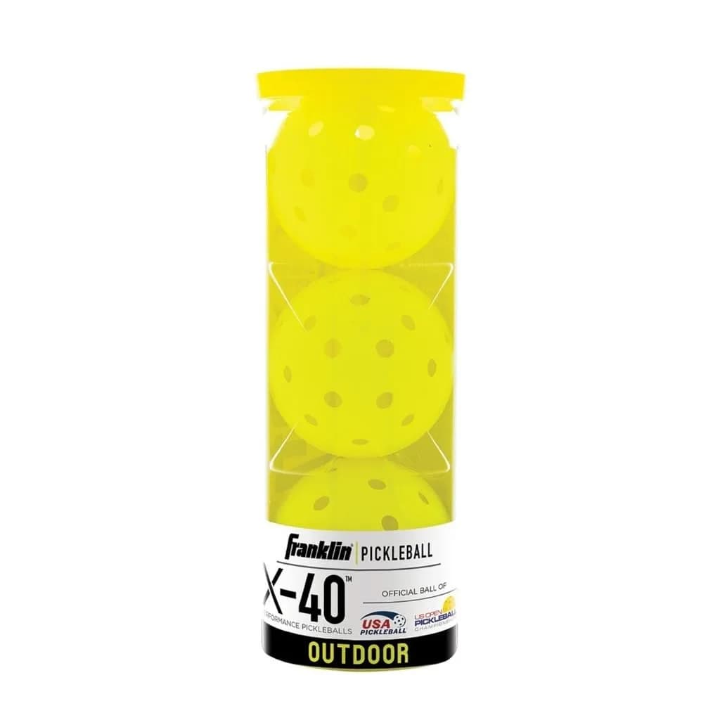 Franklin Sports X-Performance 40 Outdoor Pickleballs Optic Yellow (6 Pack) | USA-Sourced for Indian Courts - main product image