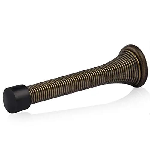 HOMOTEK 12 Pack Spring Door Stopper with Rubber Bumper, Antique Brass | Value Pack Doorstop - main product image