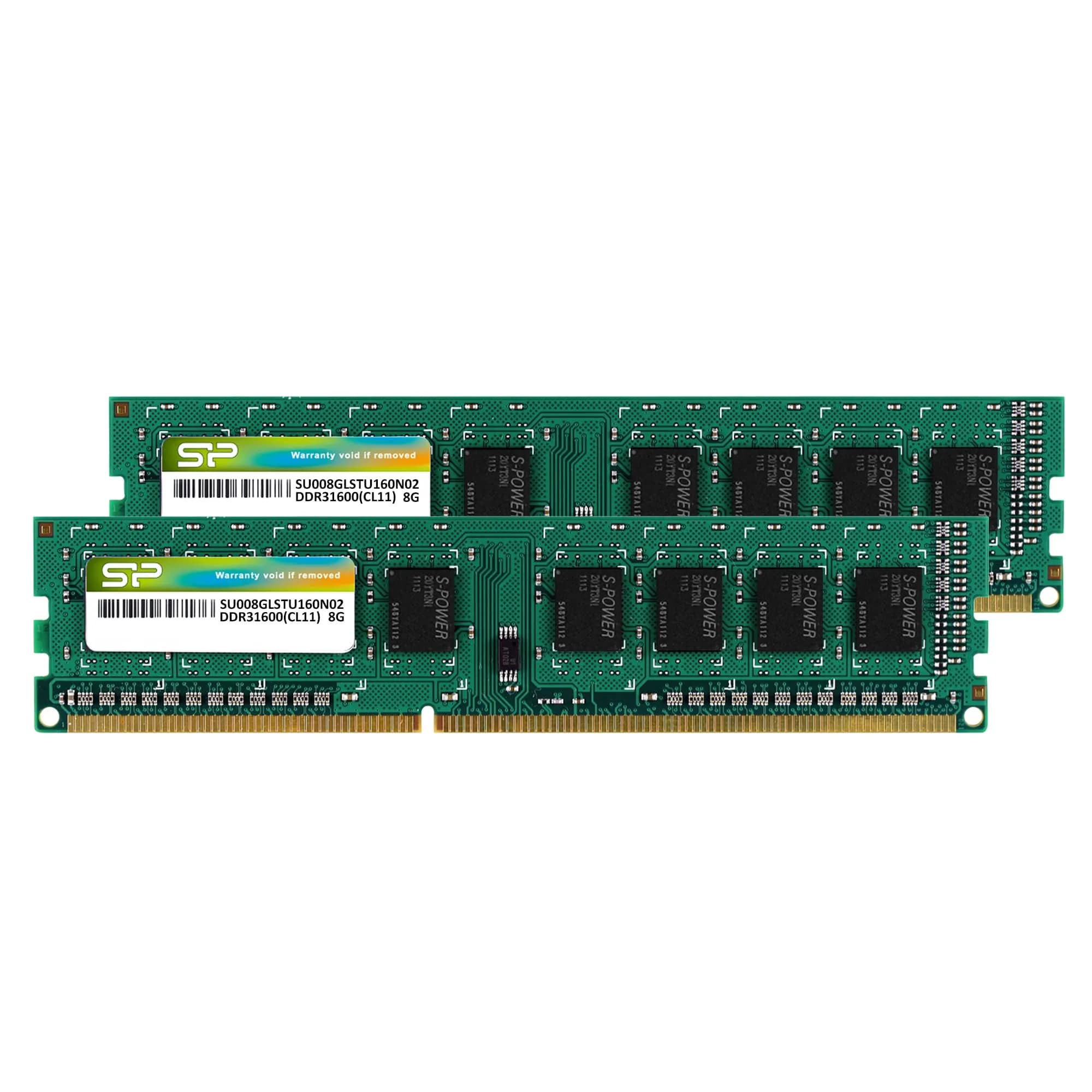 SP Silicon Power DDR3 16GB (2x8GB) 1600MHz Unbuffered UDIMM for Desktop | Low Power, High Compatibility