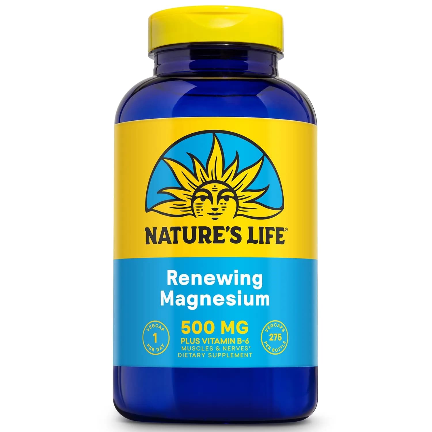 Nature's Life Magnesium 500 mg, 275 VegCaps | Supports Muscles, Nerves & Bones