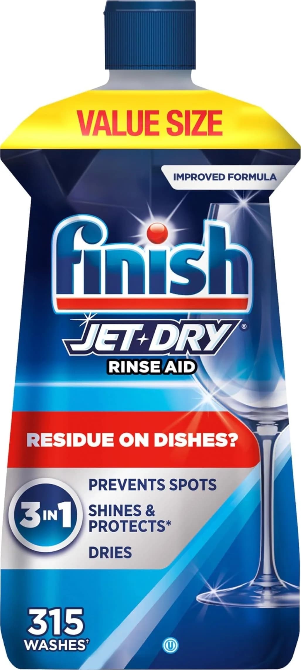 Finish Jet-Dry Dishwasher Rinse Aid Liquid, 32 oz Bottle - Prevents Spots & Residues - main product image