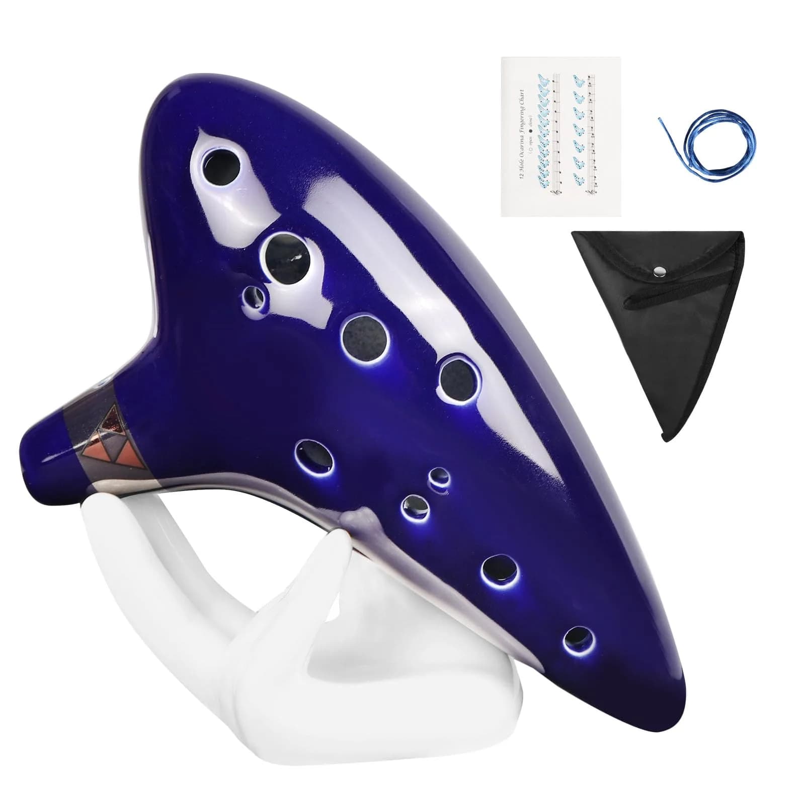 Mr.Power 12-Hole Alto C Ocarina Flute | 16 cm (6.3 inches) Ceramic Instrument for Beginners and Zelda Fans - main product image