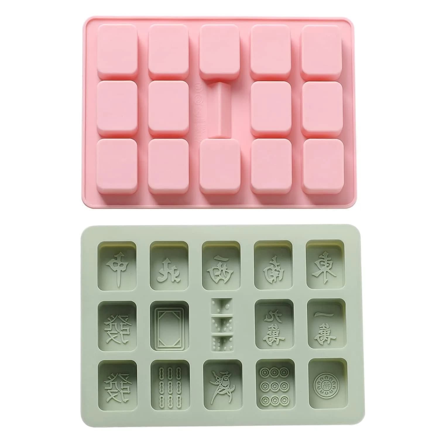 Verdental Mahjong Silicone Chocolate Mold Set of 2 | Food-Grade, Non-Stick, Easy Release Candy Molds - main product image