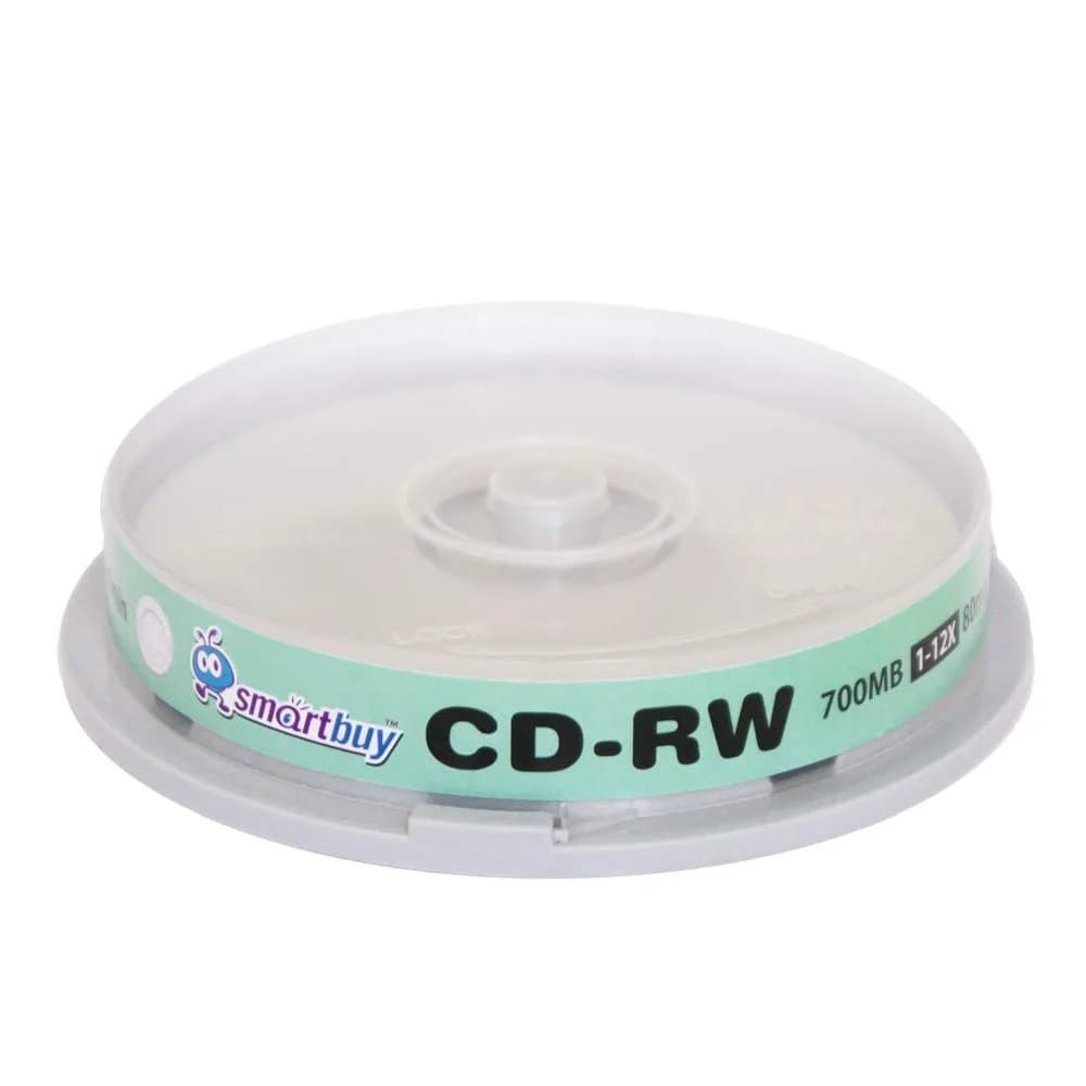 Smartbuy CD-RW 10 Pack 700MB 80Min | High-Speed Rewritable Discs for Data & Audio (70-120 chars) - main product image