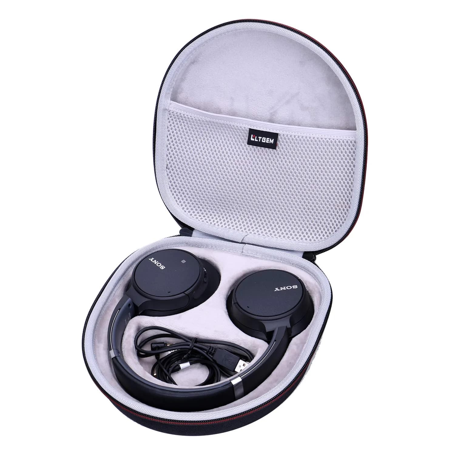 L LTGEM Case for Sony WH-CH720N/WH-CH520 Noise Canceling Wireless Headphones Black | Hard Travel Cover
