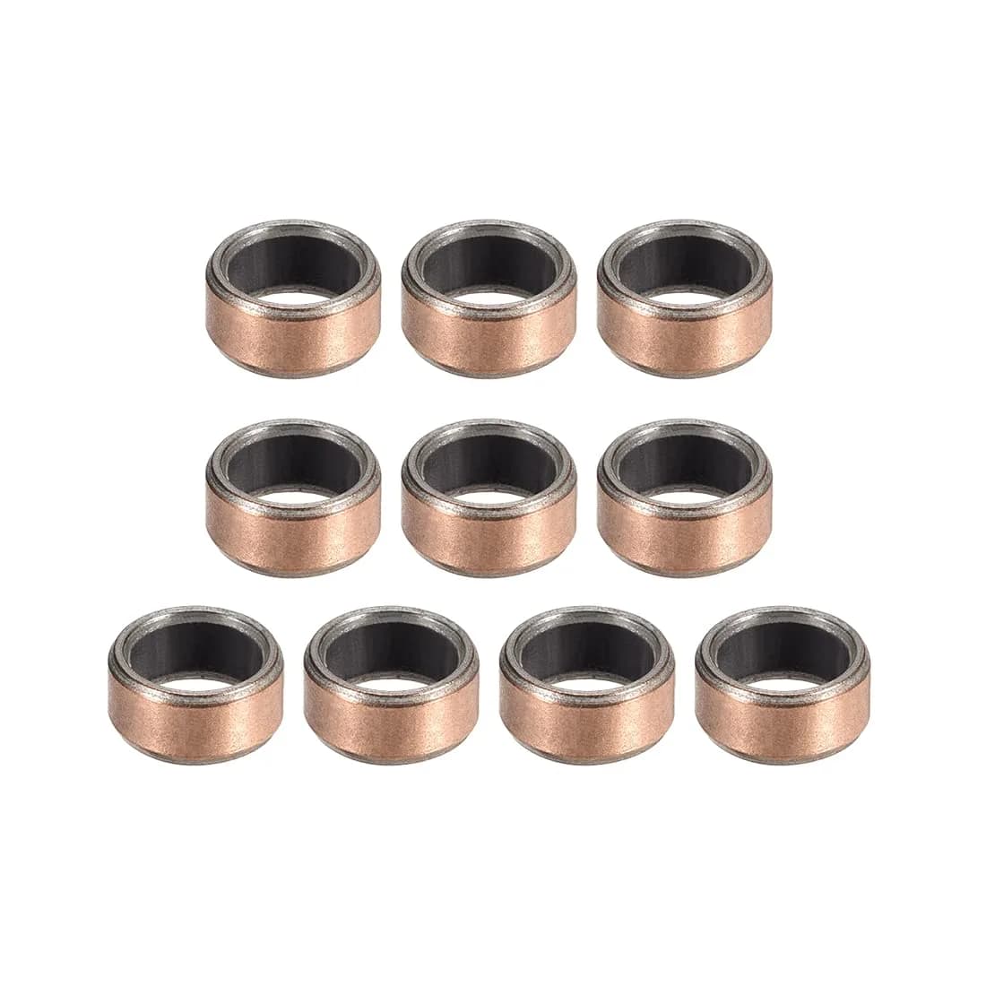 uxcell Sleeve Bearing 6mm Bore x 8mm OD x 4mm Length Plain Bearing Wrapped Oilless Bushings 10 Pack | Self-Lubricating for Sliding Movements - main product image
