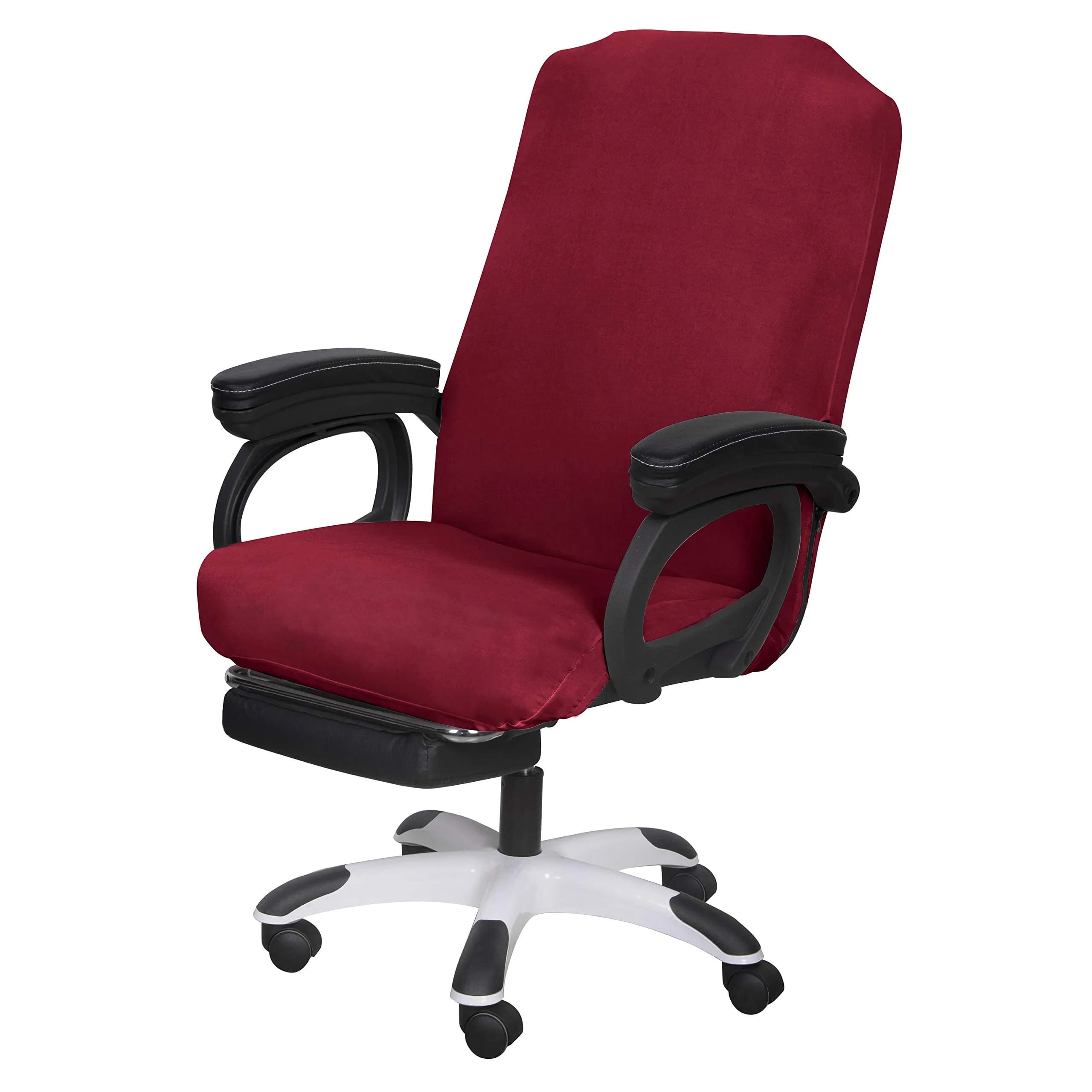 SARAFLORA Burgundy Large Office Chair Cover | Stretch Fit, Removable, Washable Protector (1 Piece) - main product image