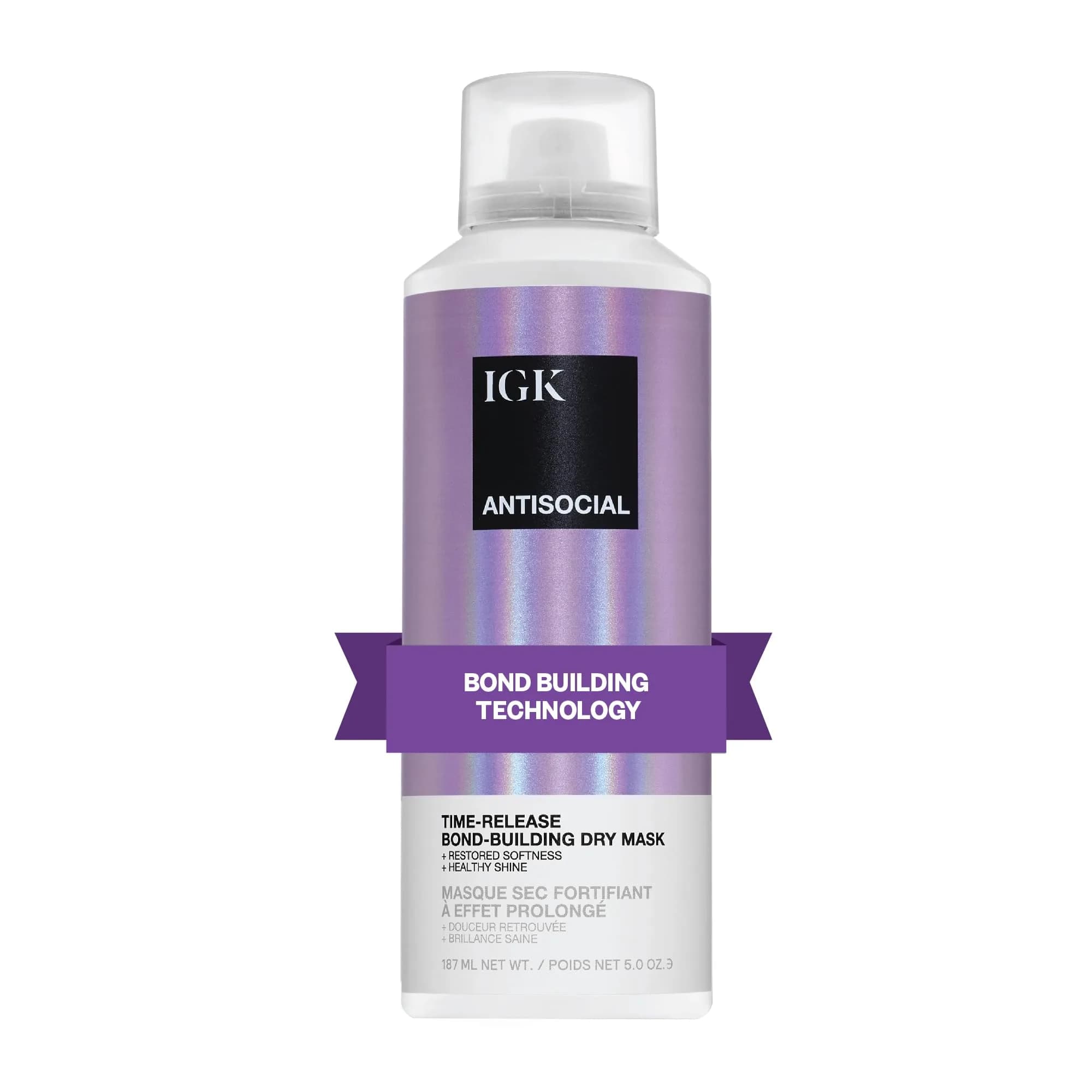 IGK Antisocial Dry Hair Mask 148ml (5 Oz) | Overnight Bond Repair for Damaged Hair - main product image