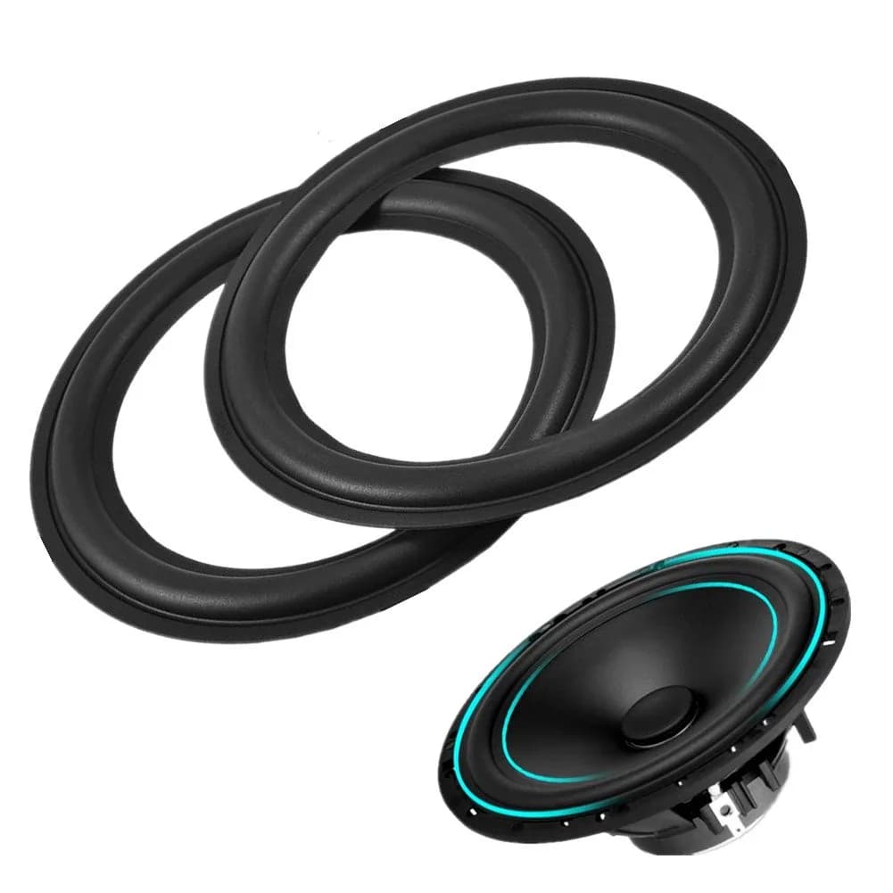 Tihebeyan 2PCS 8 Inch Rubber Speaker Loudspeaker Surround Repair Parts | Durable Rubber Woofer for DIY Speaker Repair - main product image