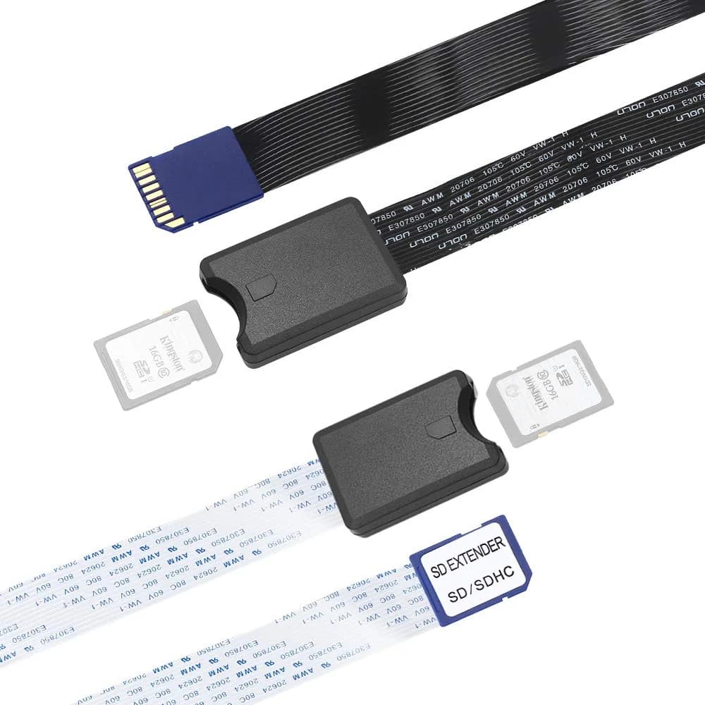 ELECTOP SD to SD Card Extension Cable 17.3 inches | Durable Plastic, White - main product image