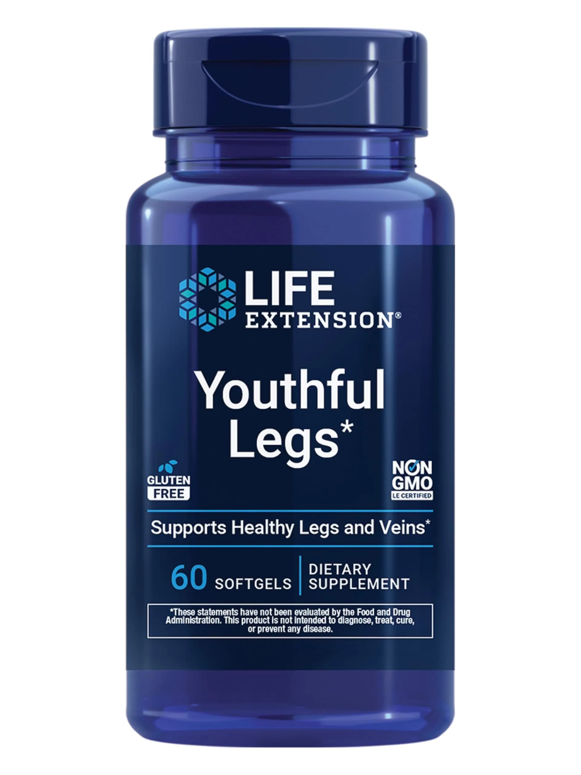 Life Extension Youthful Legs Circulation Supplement 60 Softgels | Supports Leg Vascular Health & Comfort