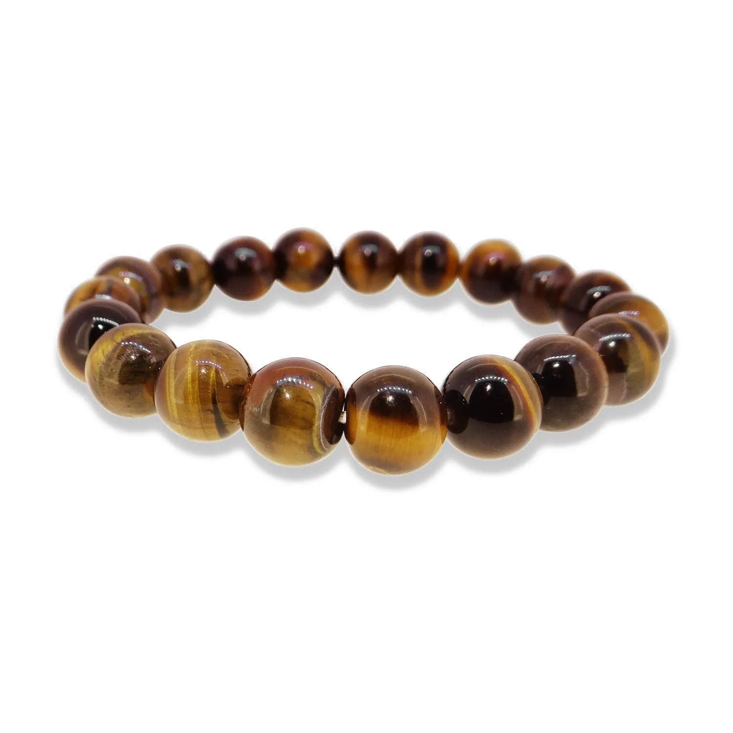Arihant Gems & Jewels Natural Tiger Eye Quartz Bracelet 10mm Beads | Grounding Protective Energy - main product image