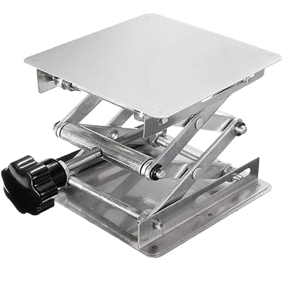 SUCOHANS 4" x 4" Stainless Steel Lab Jack Lift Stand Table Scissor Stand Platform 10cm (4") | Precision Height Adjustment for Labs