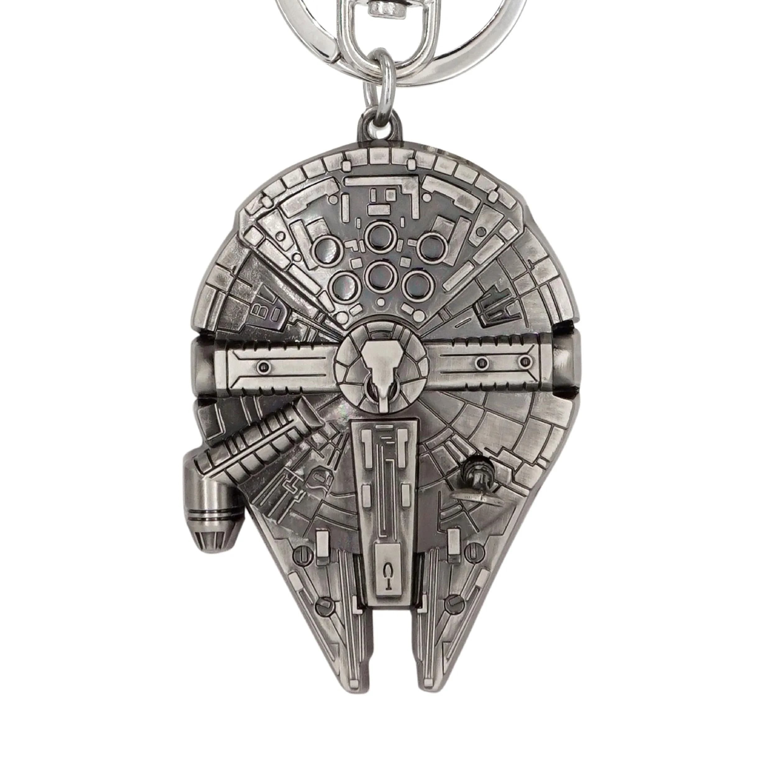 Disney Star Wars Millennium Falcon Pewter Key Ring | Silver Pewter Keychain for Fans