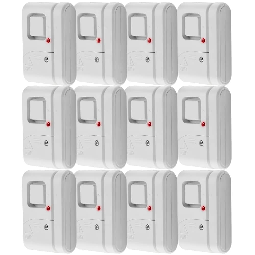 UltraPro Personal Security Window and Door Alarm, 12 Pack, Wireless Chime | 120DB Deterrent with Easy Setup