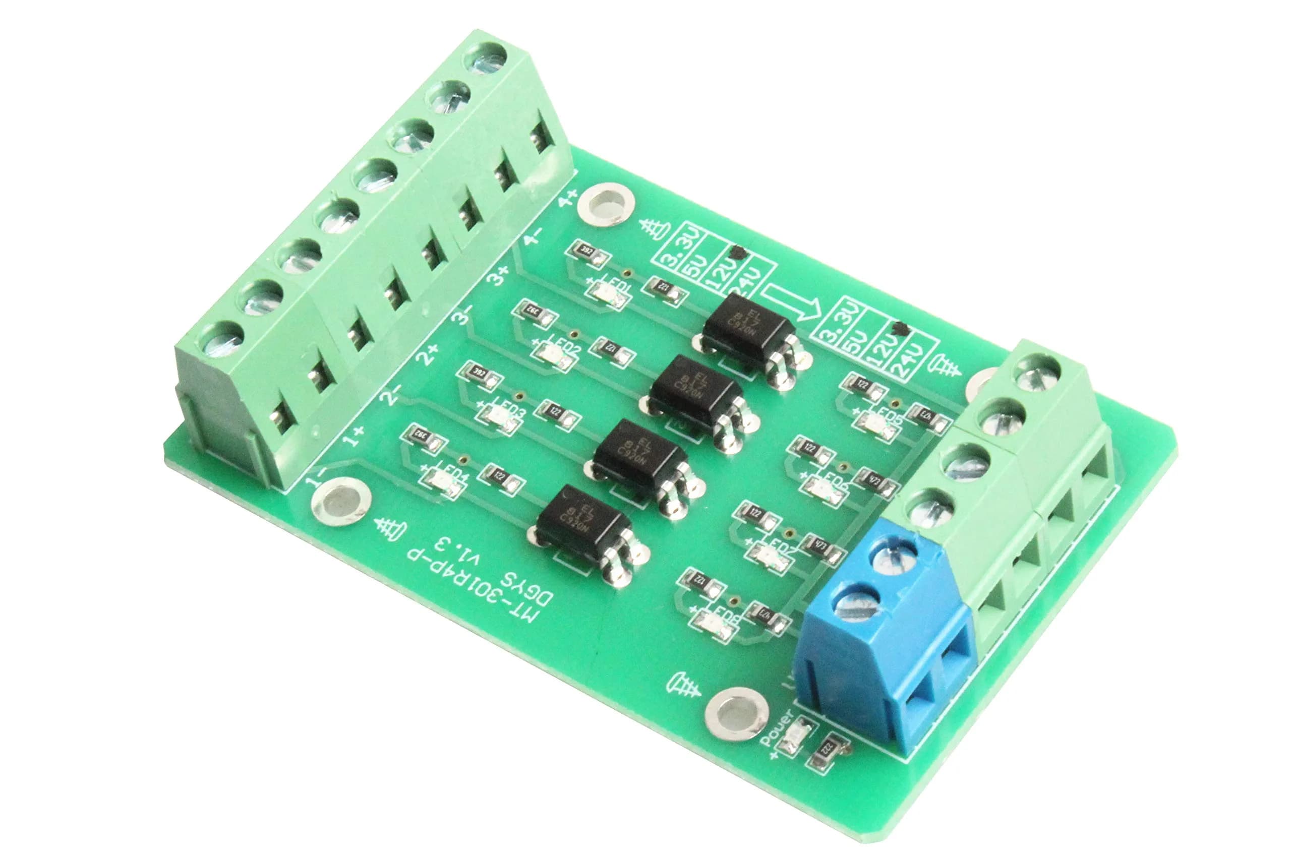 NOYITO 4-Channel Optocoupler Photoelectric Isolator Module Level Voltage Converter Module PLC Signal Converter PNP NPN to PNP (5V to 24V) | Signal Level Conversion - main product image