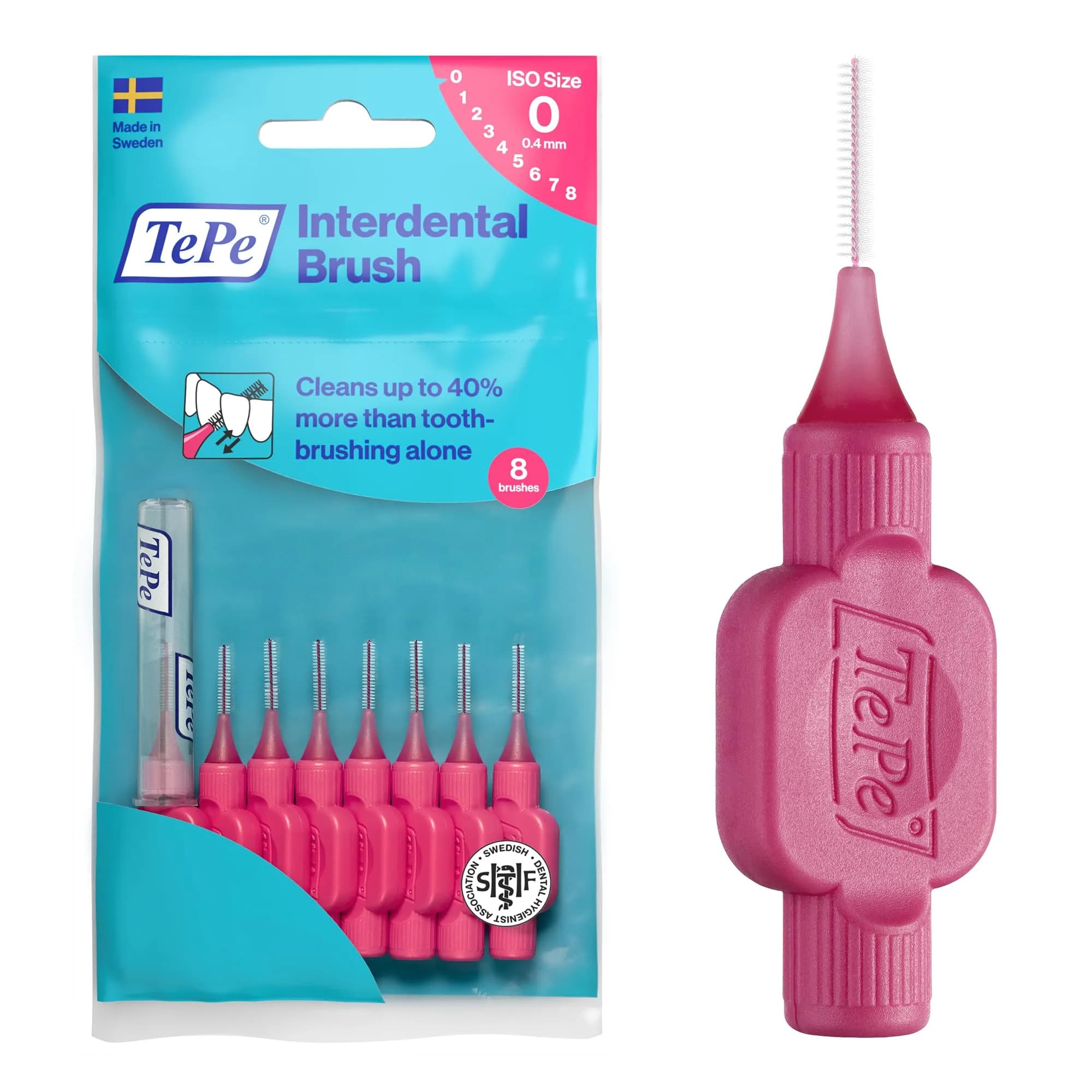 TePe Original Interdental Brush Size 0 Rosa | Effective Plaque Removal for Healthy Gums - main product image
