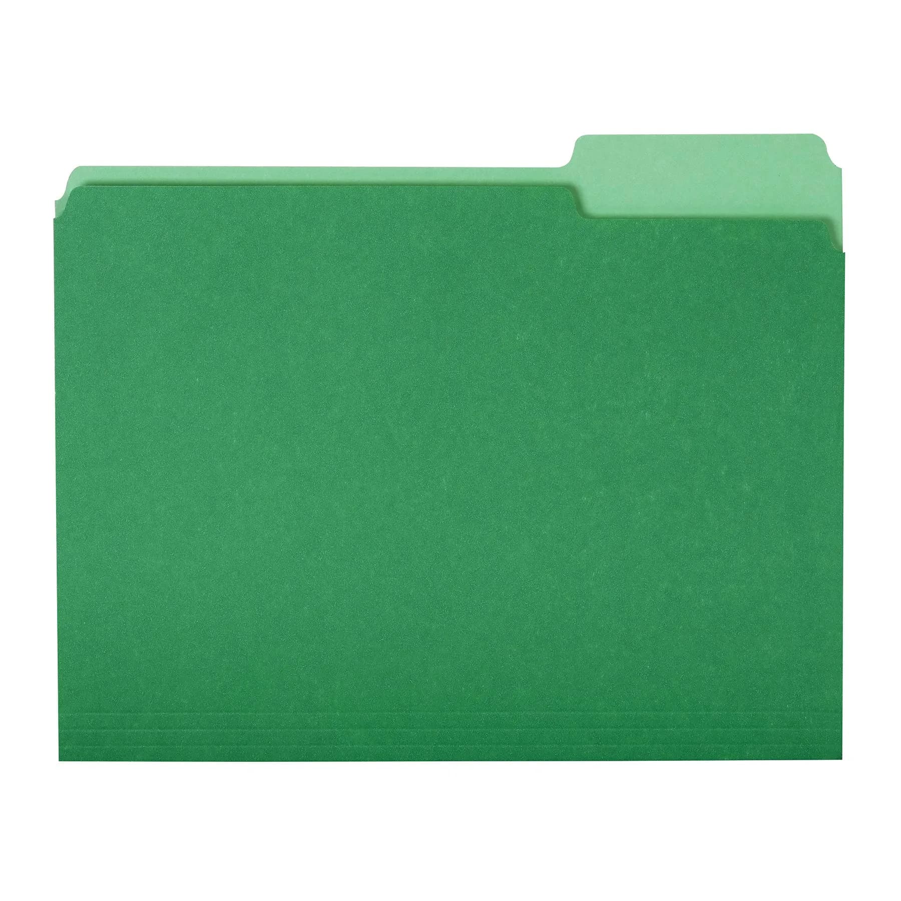 Amazon Basics File Folders for Organization, Letter Size, 1/3 Cut Tab, Bright Green, 36-Pack | Durable Paper Folders for Office and School - main product image