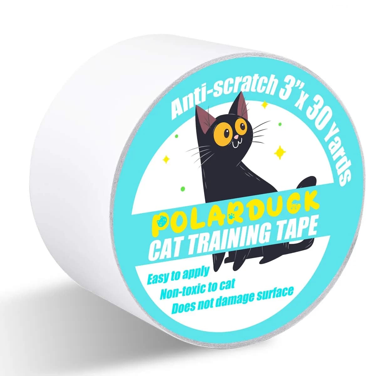 Polarduck Anti Cat Scratch Tape 3 inches x 30 Yards | Protects Furniture from Cat Scratches - main product image