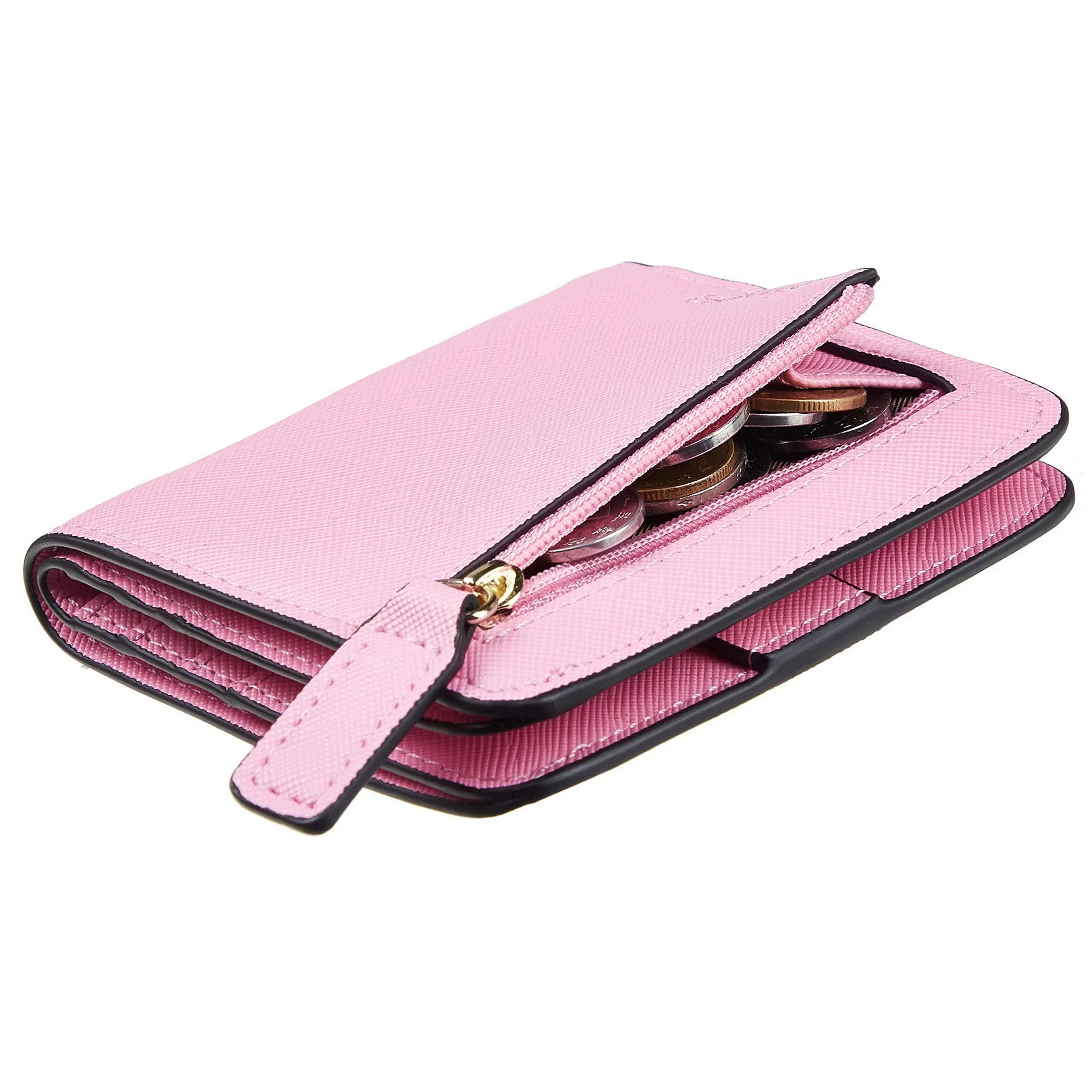 Toughergun CH Pink Slim Leather RFID-Blocking Bifold Mini Wallet for Women