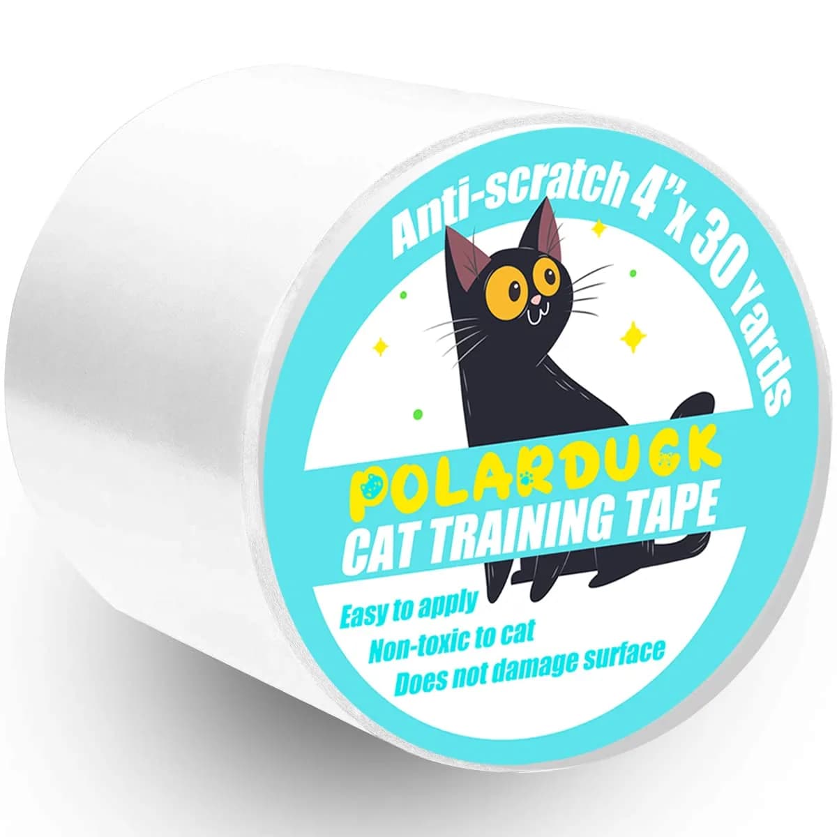 Polarduck Anti Cat Scratch Tape 4 Inches x 30 Yards | Transparent Double-Sided Furniture Protector - main product image