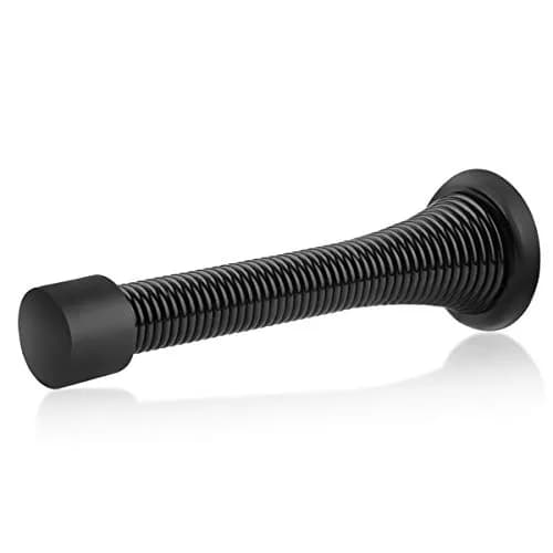 HOMOTEK Heavy Duty Spring Door Stops, 12 Pack Black | Value Pack Doorstop for Wall Protection - main product image