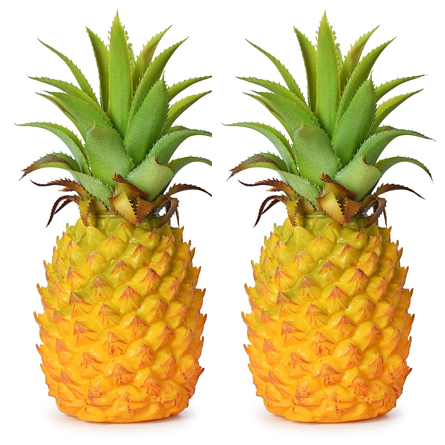 Lvydec Artificial Pineapple 2 Pack 20.8cm (8.2") | Realistic Fake Fruit for Home Decor - main product image