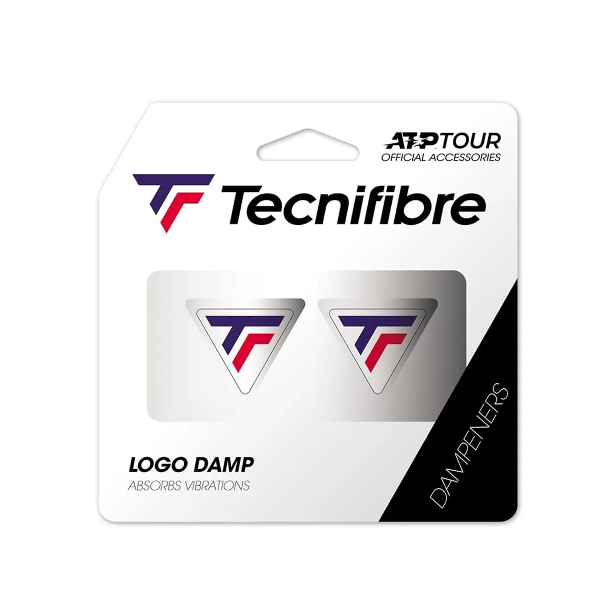 Tecnifibre Logo Damp Unisex Adults' Tennis Vibration Relief, Tricolour, Pack of 2 | Absorbs Sharp String Sounds