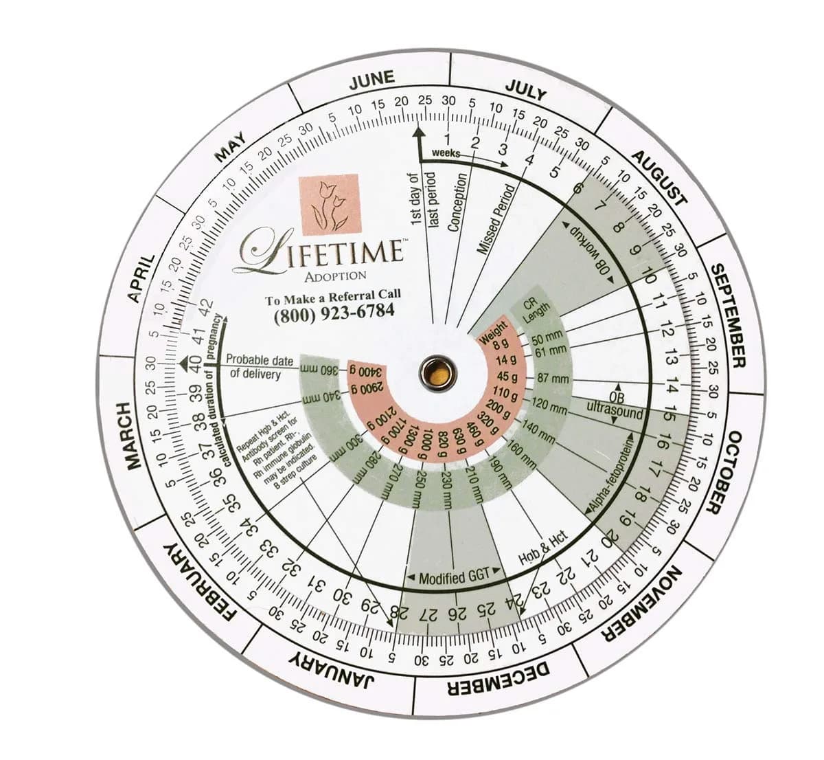 Konipl Pregnancy Wheel Due Date Calculator | 1 Count (Pack of 1) - main product image
