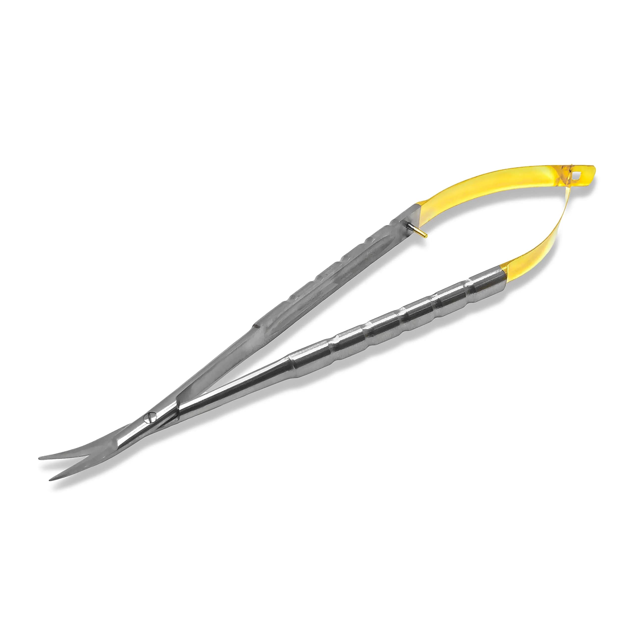 Cynamed TC Castroviejo Micro Scissor with Tungsten Carbide Inserts and Gold Ends - Premium Grade Instrument 13.97 cm (5.5 in.) Curved Blades - main product image