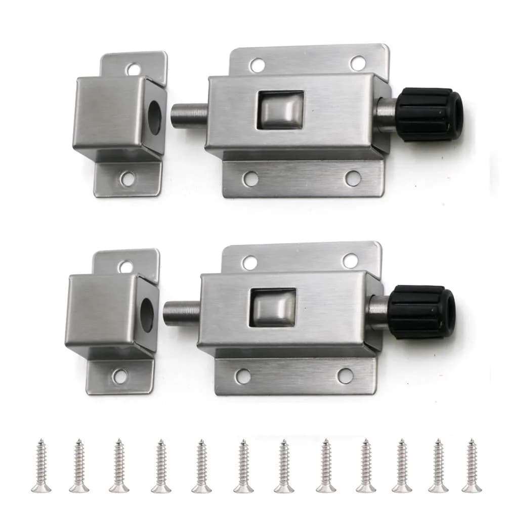 kaileyouxiangongsi Stainless Steel Gate Latch 2 Pack | Heavy Duty Spring Loaded Lock for Doors - main product image