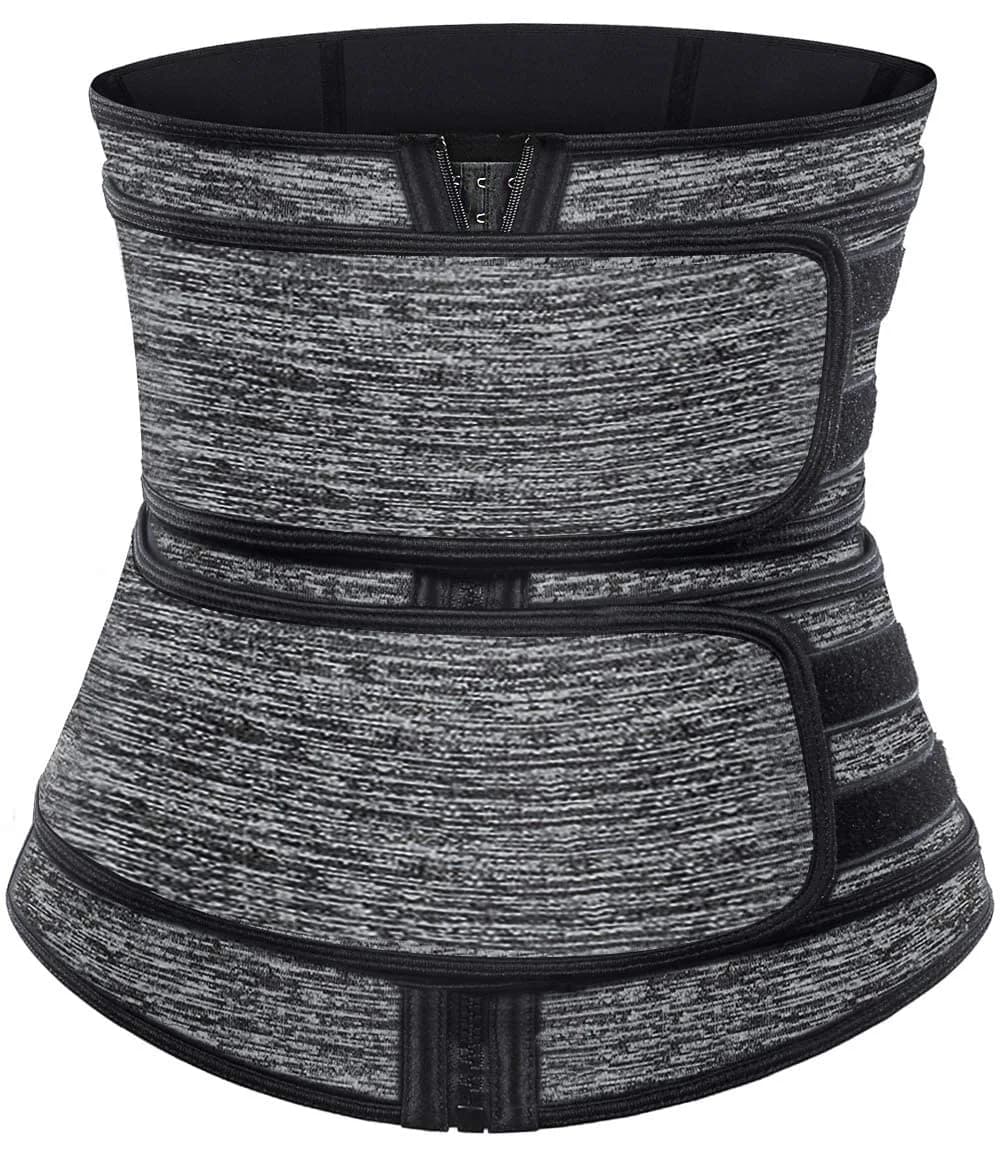 HOPLYNN Sweat Waist Trainer Body Shaper for Women Two Belts Gray Large | Tummy Control & Posture Support - main product image