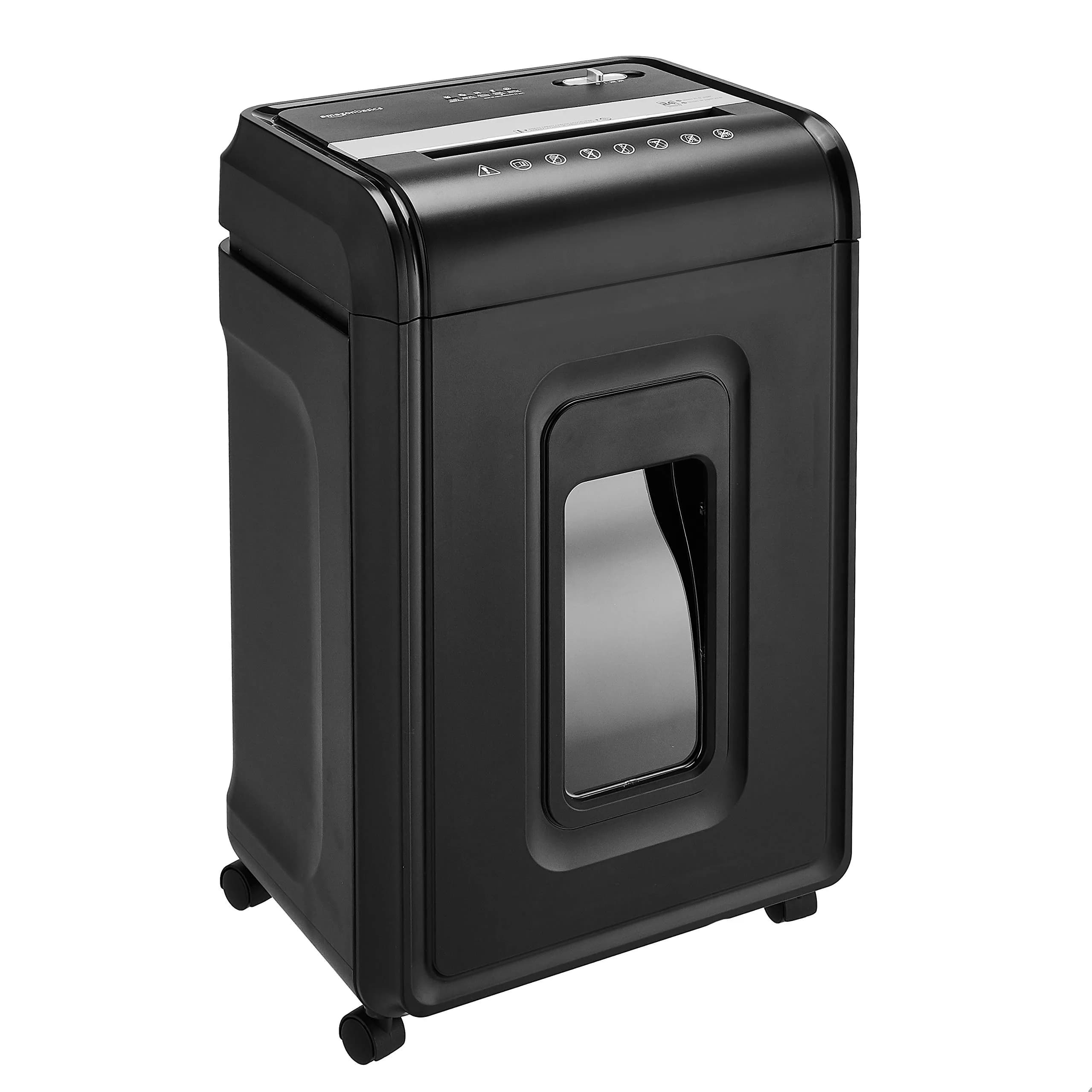 Amazon Basics 24-Sheet Cross-Cut Paper Shredder | 40 Min Run Time, P-4 Security, 7-Gallon Bin - main product image