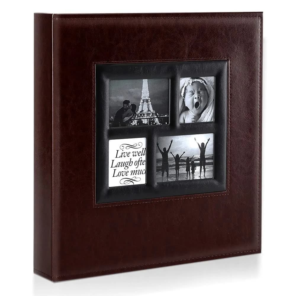 Ywlake Photo Album 4x6 500 Pockets | Extra Large Capacity Family Wedding Album with Brown Leather Cover - main product image
