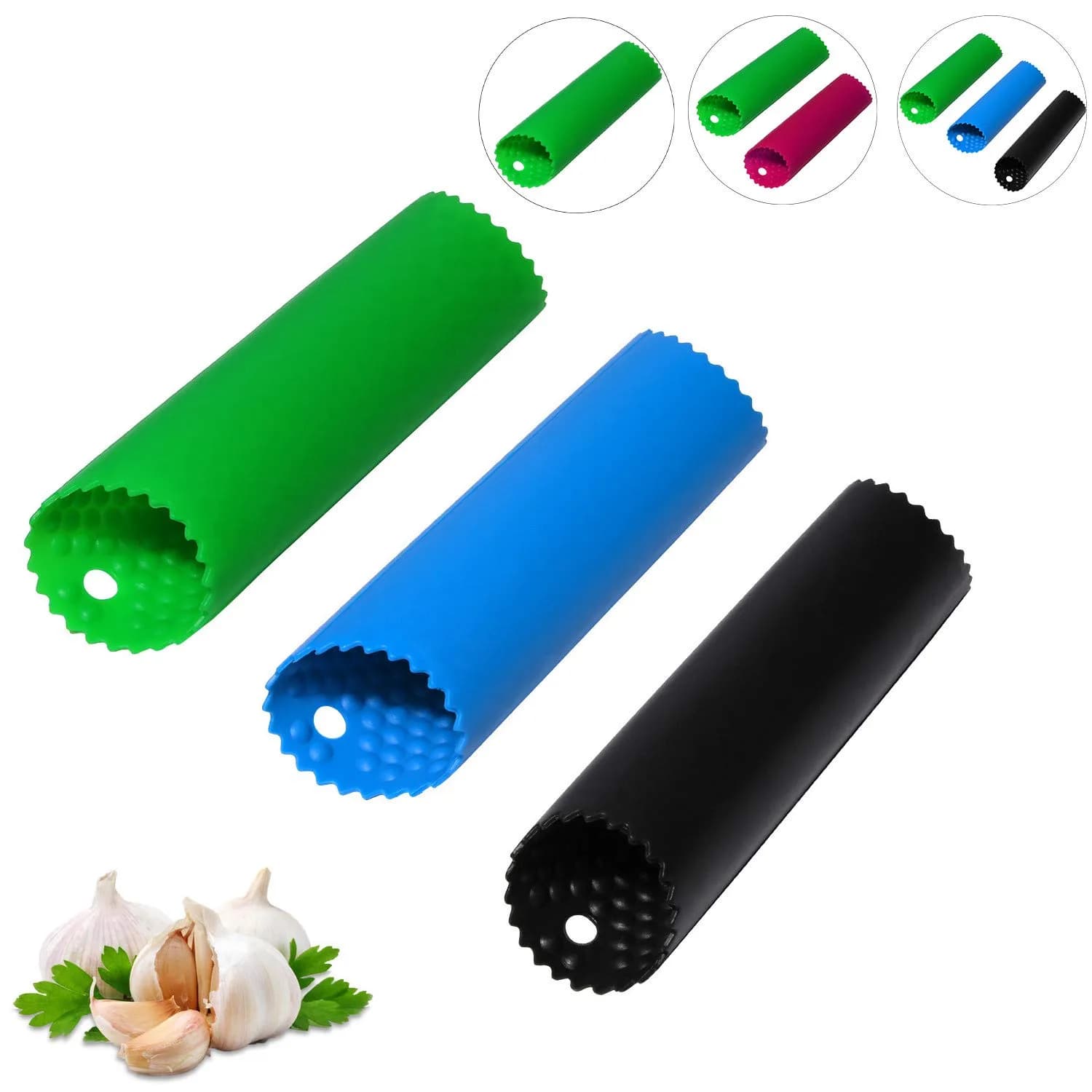 Sinnsally Silicone Garlic Peeler Roller Keeper 5.5 inches (1.4 inches Width) | Easy Quick Garlic Skin Remover - main product image