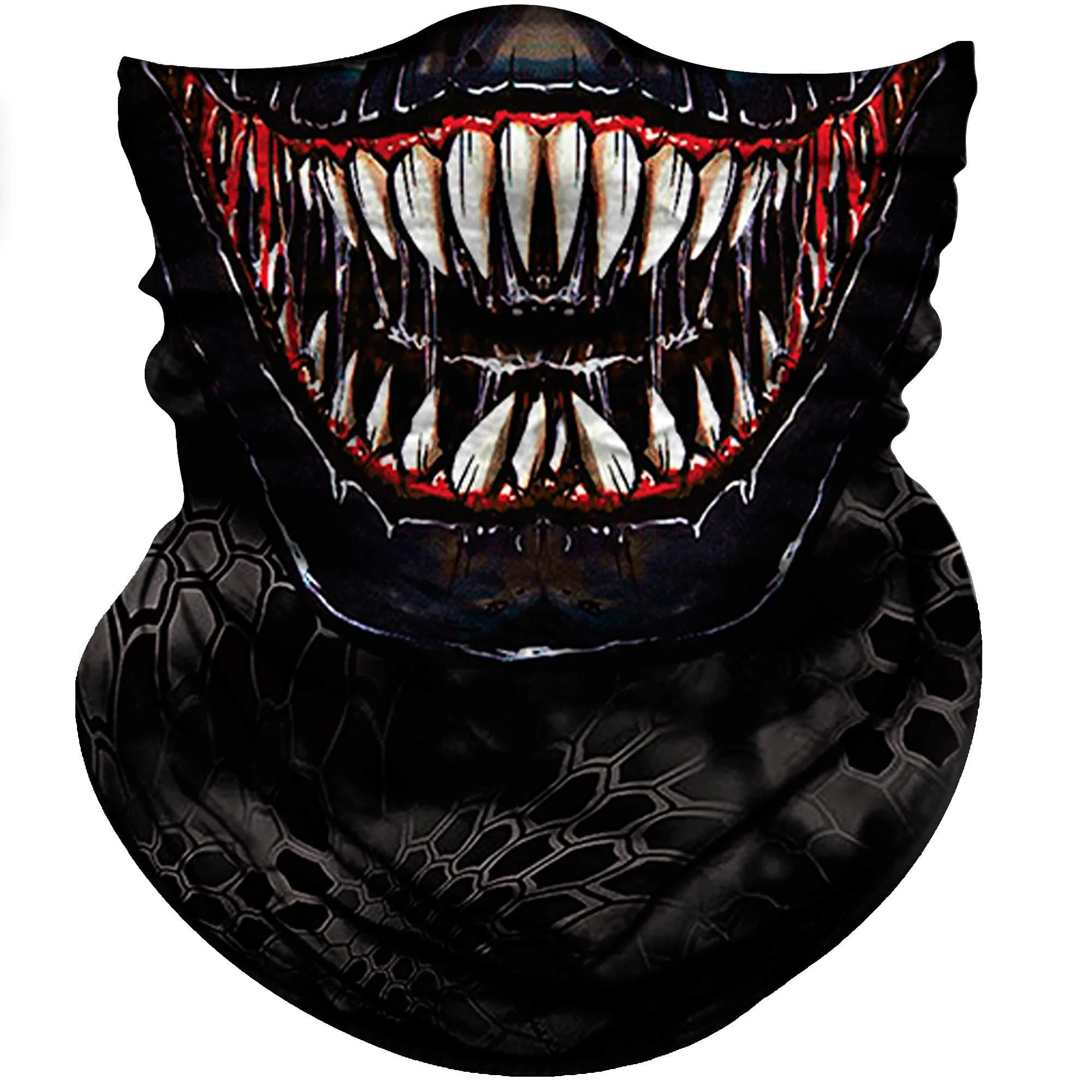 Obacle Skull Face Mask Half for Dust Wind UV Sun Protection Seamless 3D Tube Mask Bandana for Men Women (Skull Light Blue Rock Melt)